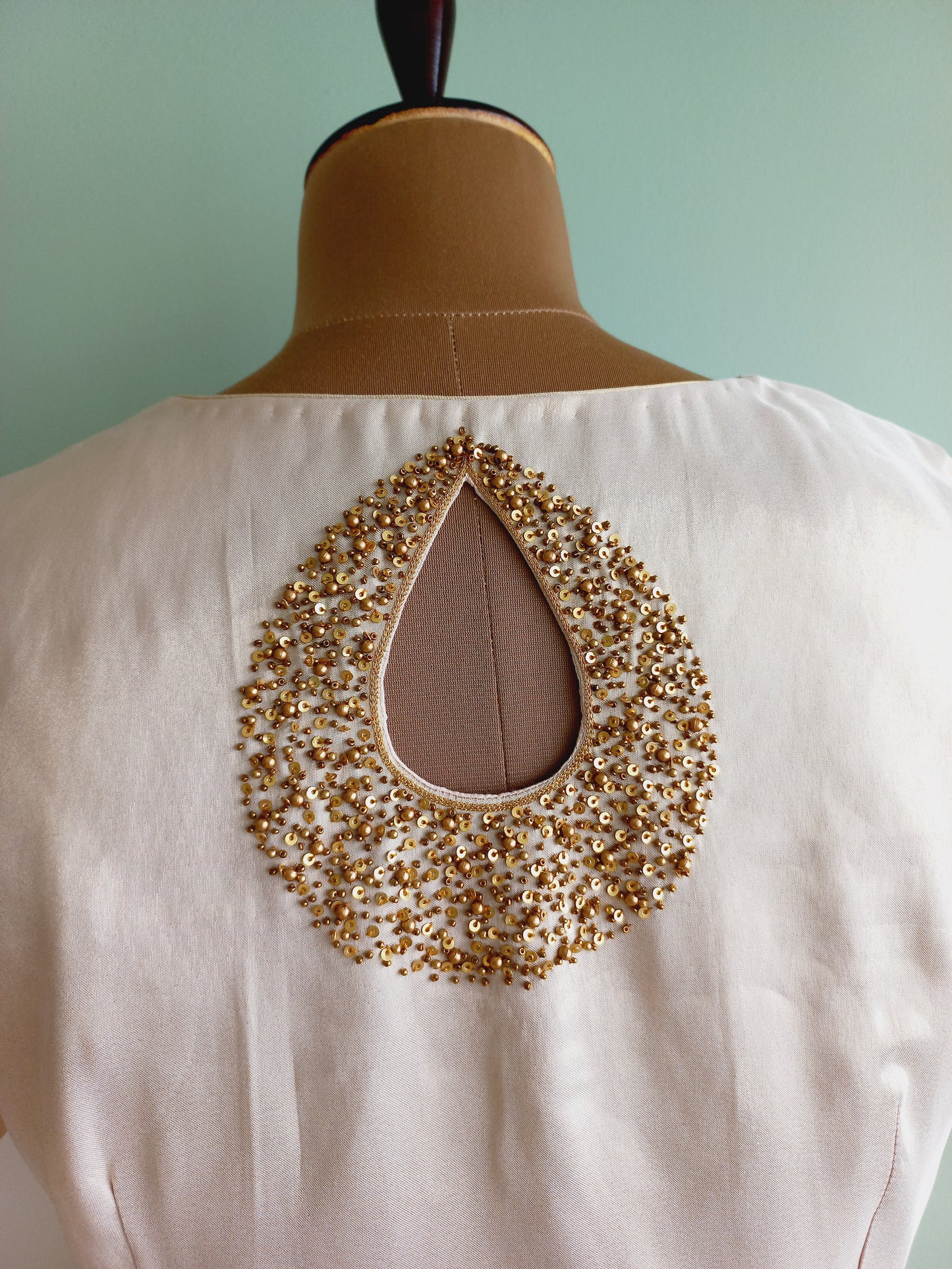 Embroidered Silver Silk Blouse - Sold- Can be Made on Pre Order