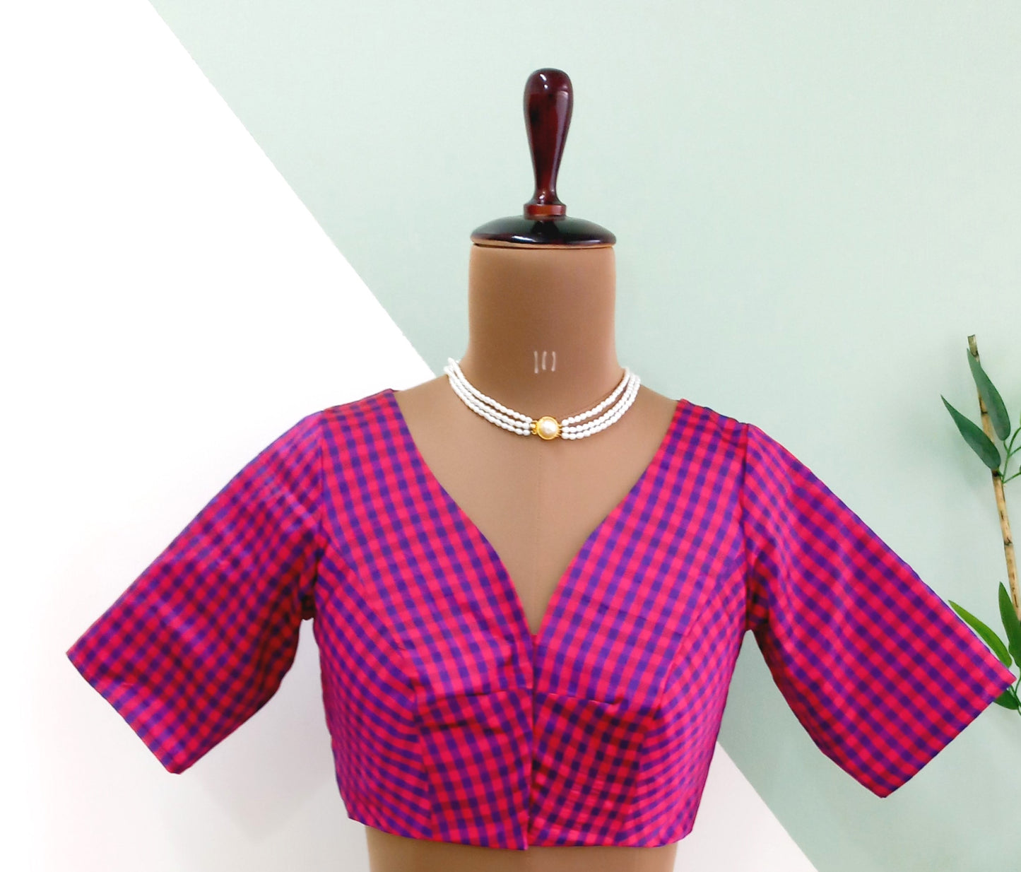 Checkered silk Blouse