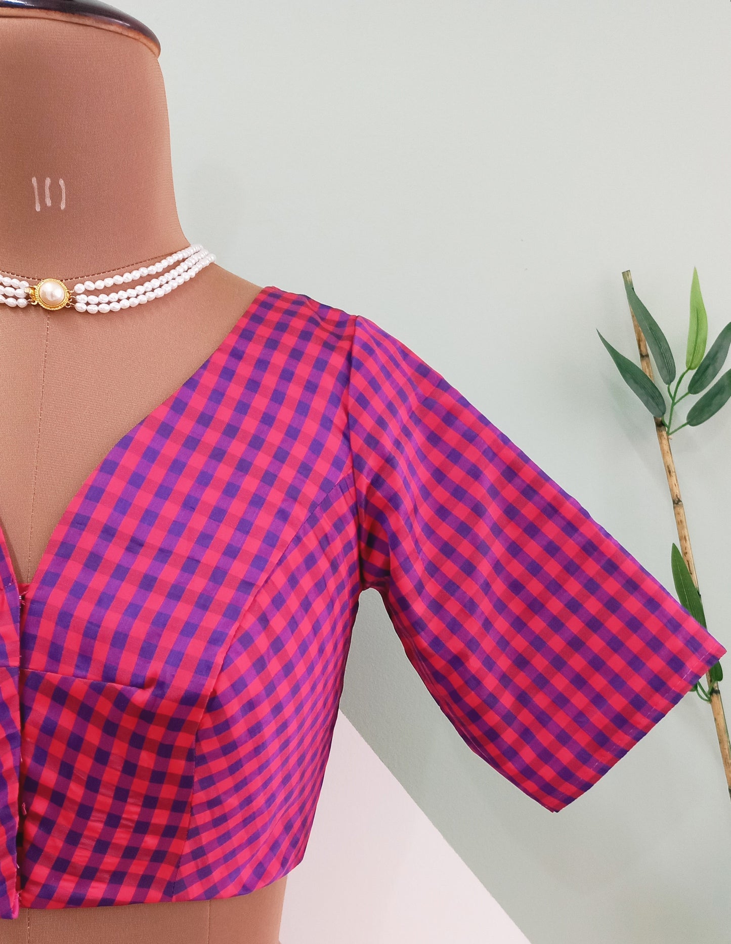 Checkered silk Blouse