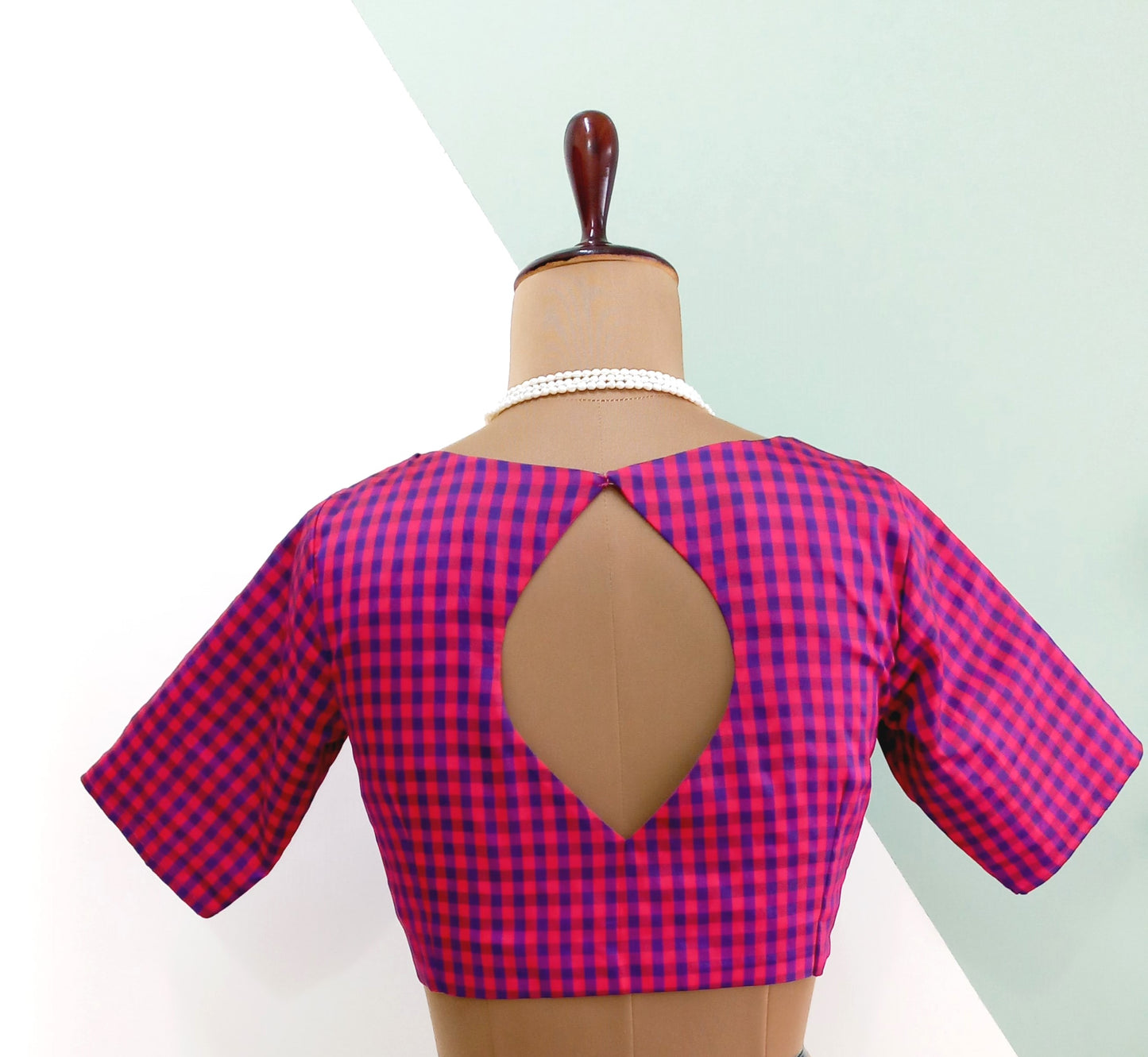 Checkered silk Blouse