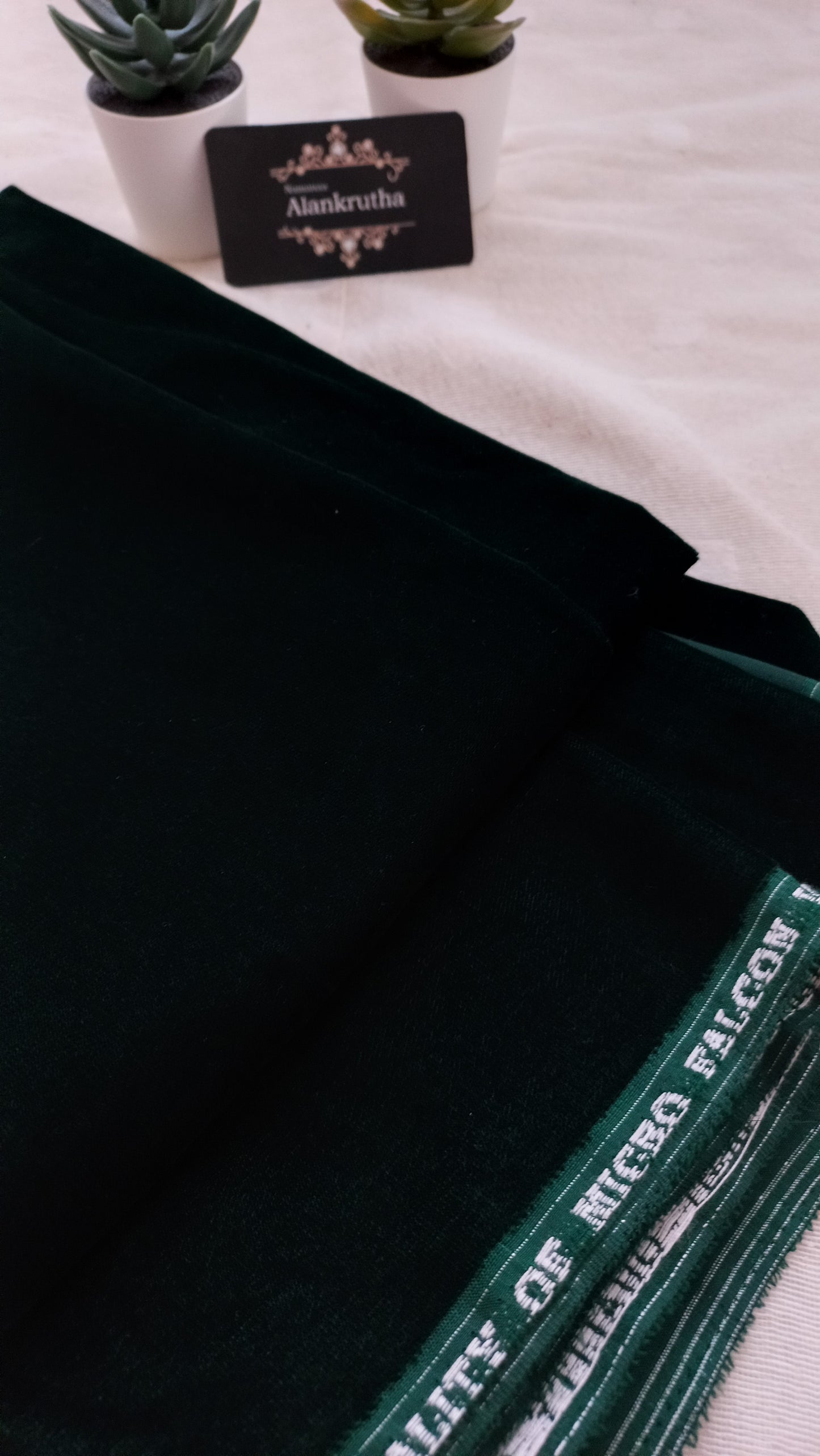 green velvet fabric- Alankrutha