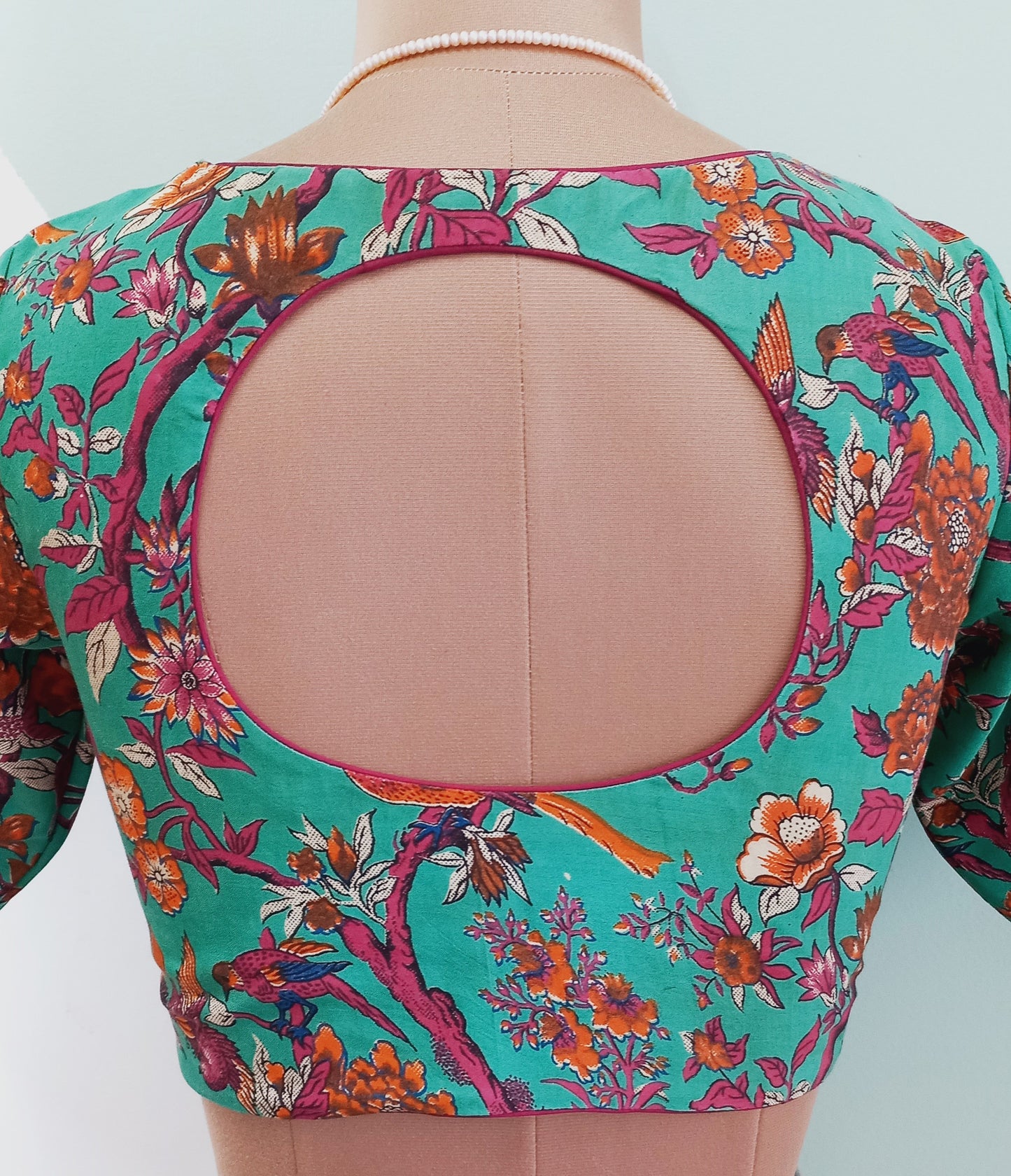 Green Kalamkari Silk Blouse