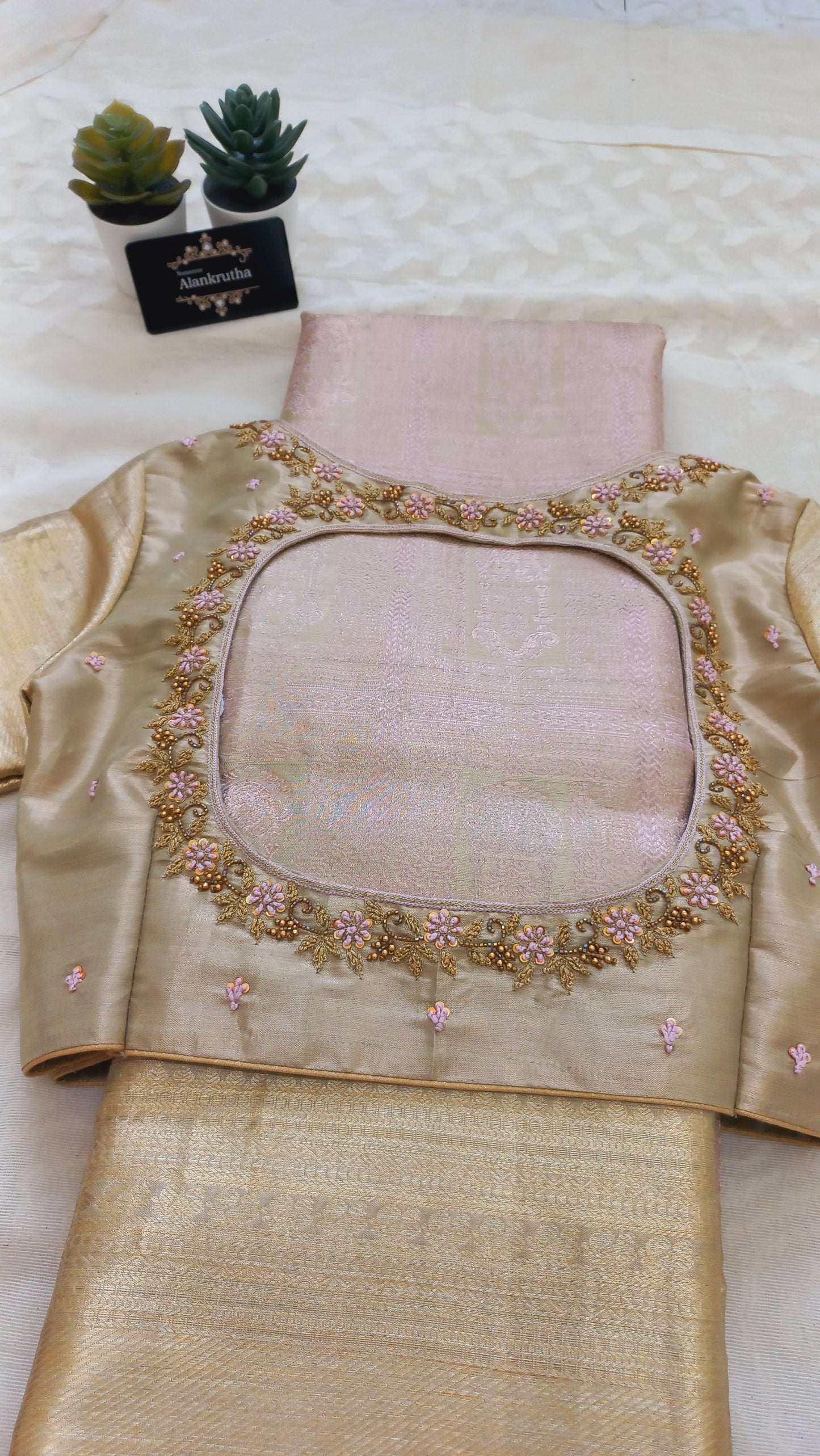 Customized Kanchi Hand Embroidered Blouse- Sold-Can be Made on Pre Order