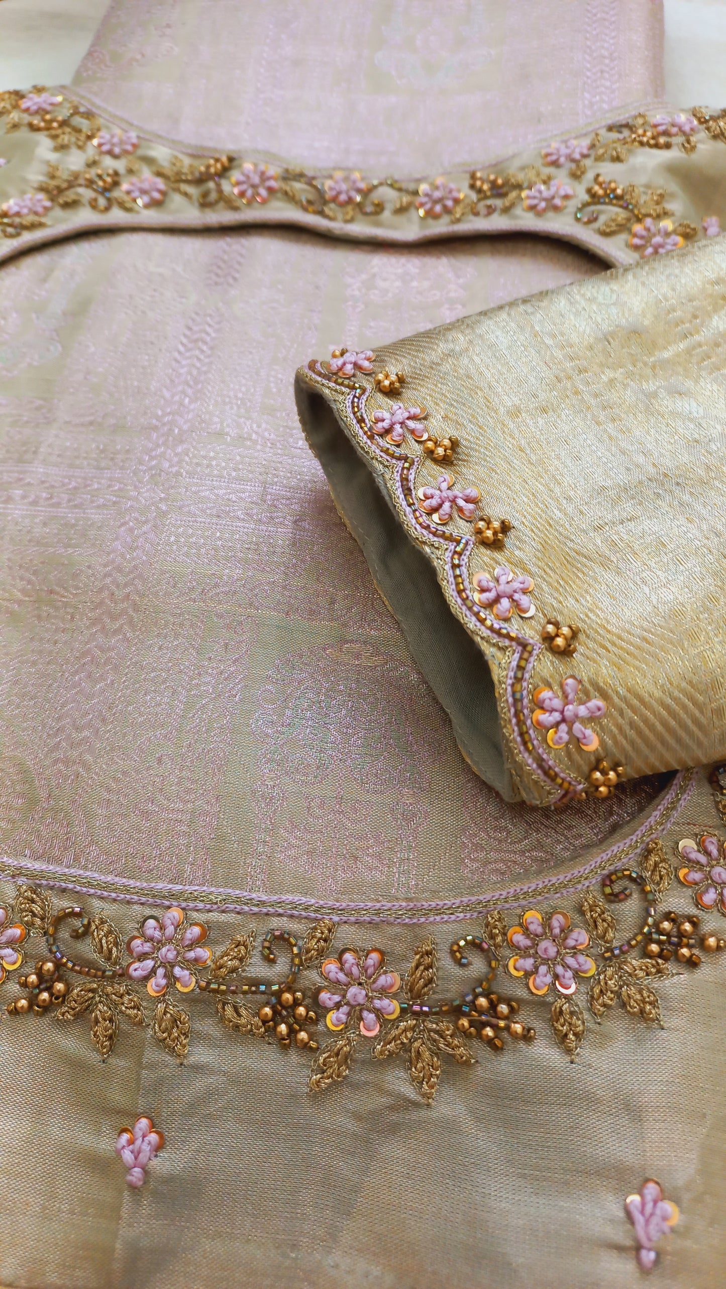 Customized Kanchi Hand Embroidered Blouse- Sold-Can be Made on Pre Order