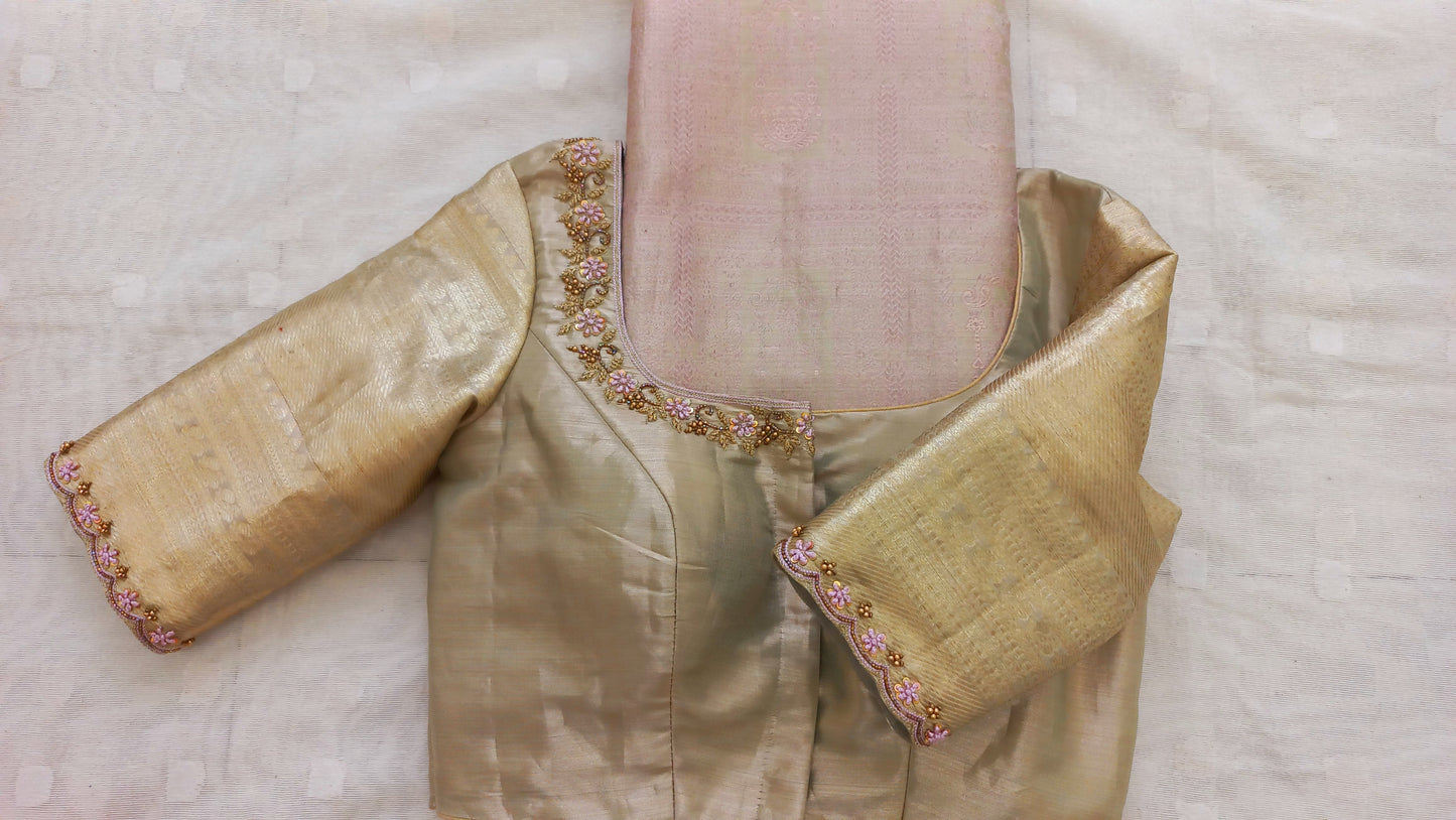 Customized Kanchi Hand Embroidered Blouse- Sold-Can be Made on Pre Order