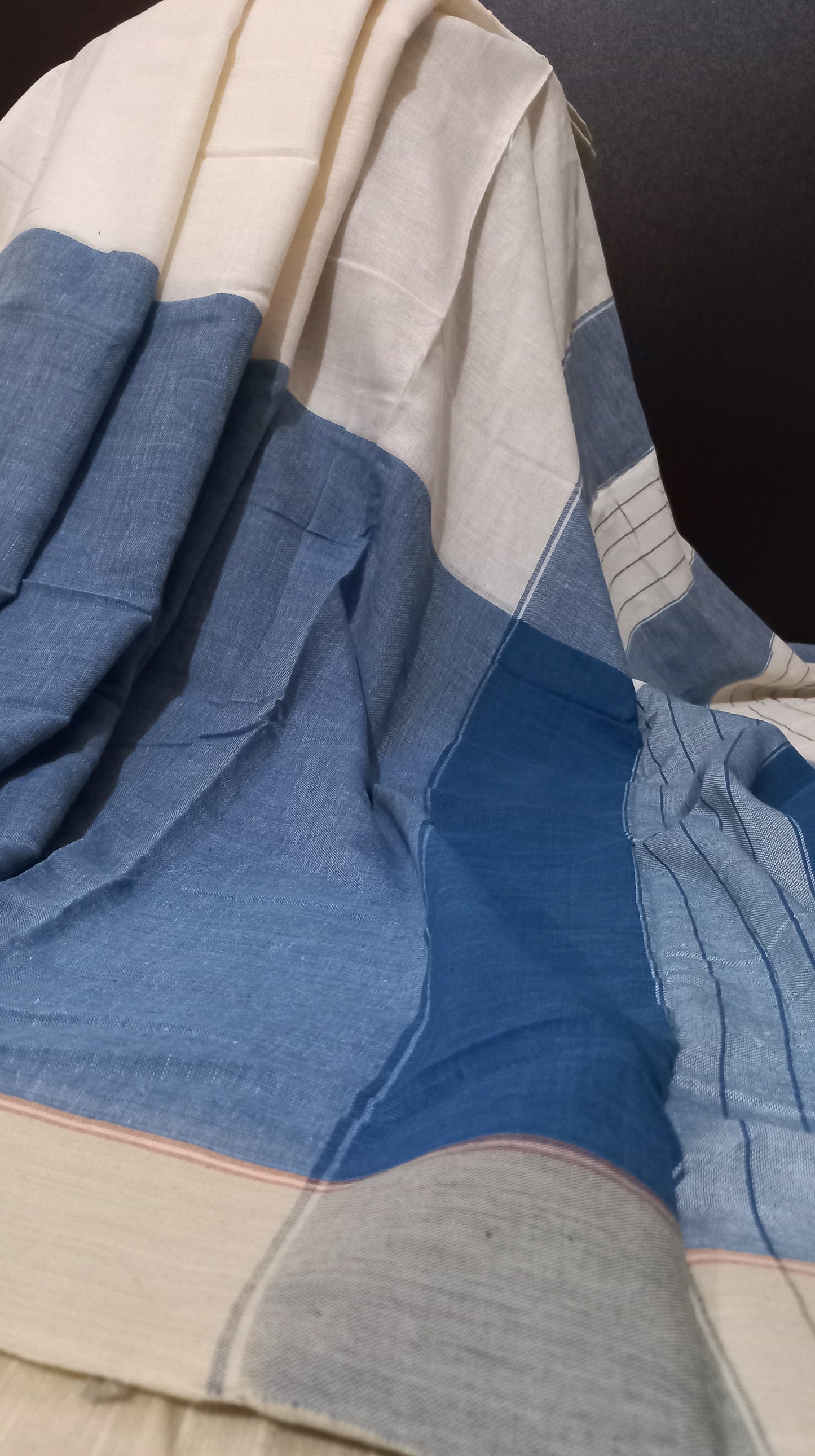 Mul Cotton Handloom Half and Half Saree