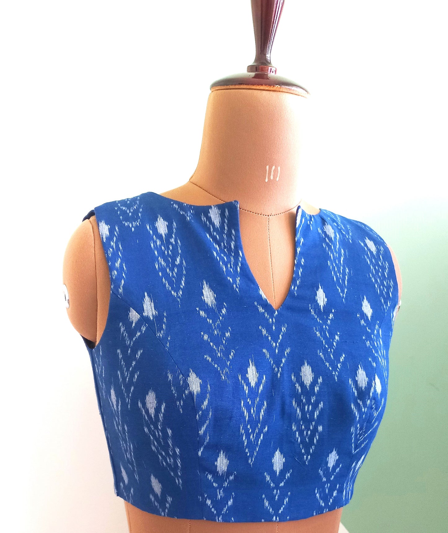 Paisley Blue Ikkat Cotton Blouse