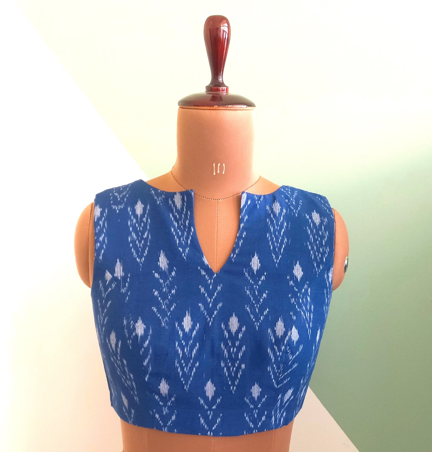 Paisley Blue Ikkat Cotton Blouse