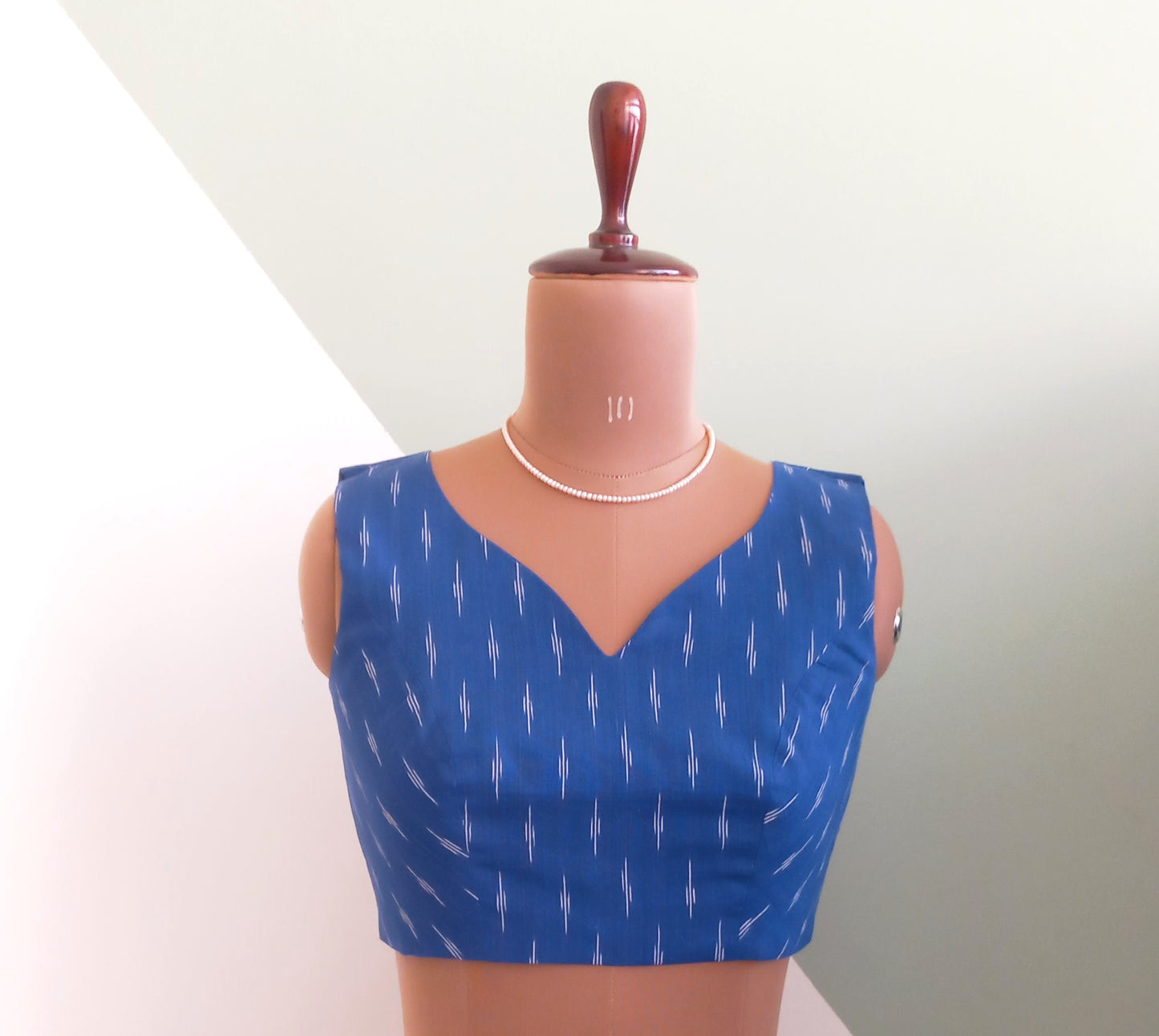 Blue Ikkat Cotton Blouse