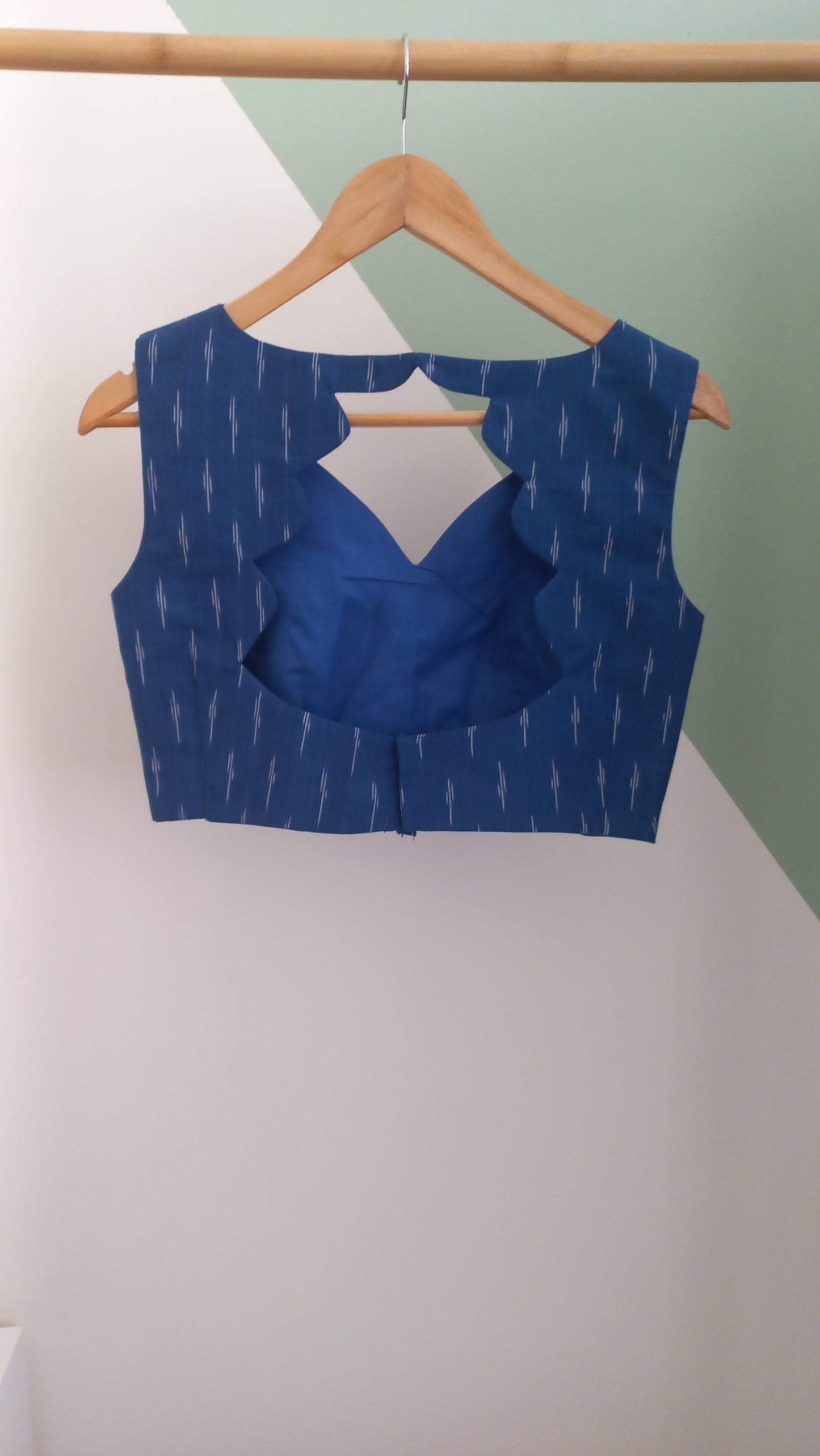 Blue Ikkat Cotton Blouse