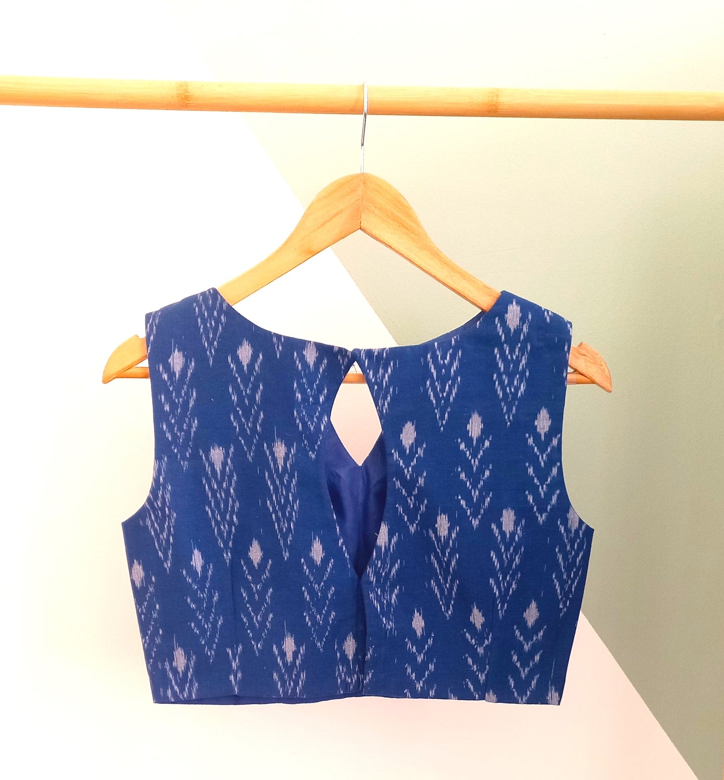 Paisley Blue Ikkat Cotton Blouse