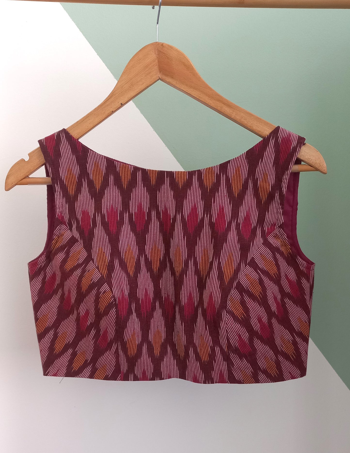 Brown Ikkat Cotton Blouse