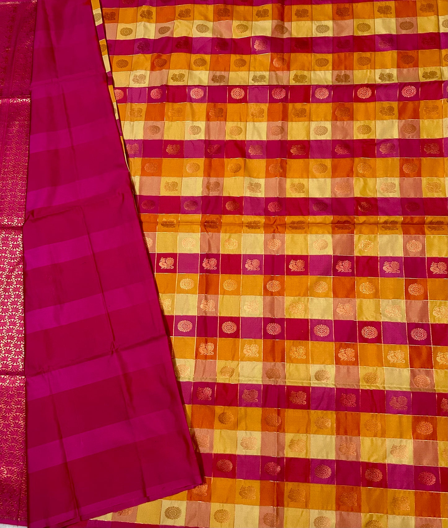 Palam Checks - Vegan silk Saree