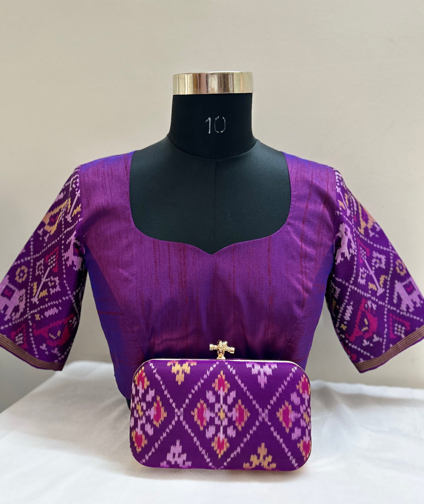 Purple Patan Patola Silk Blouse