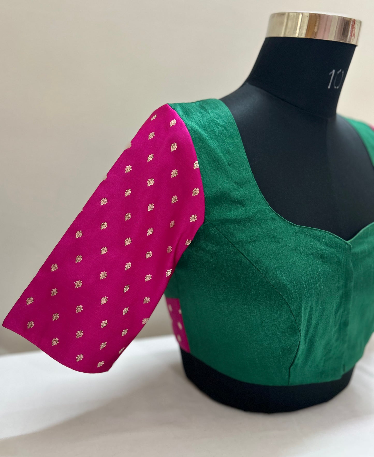 Dual combination Green and Pink Blouse