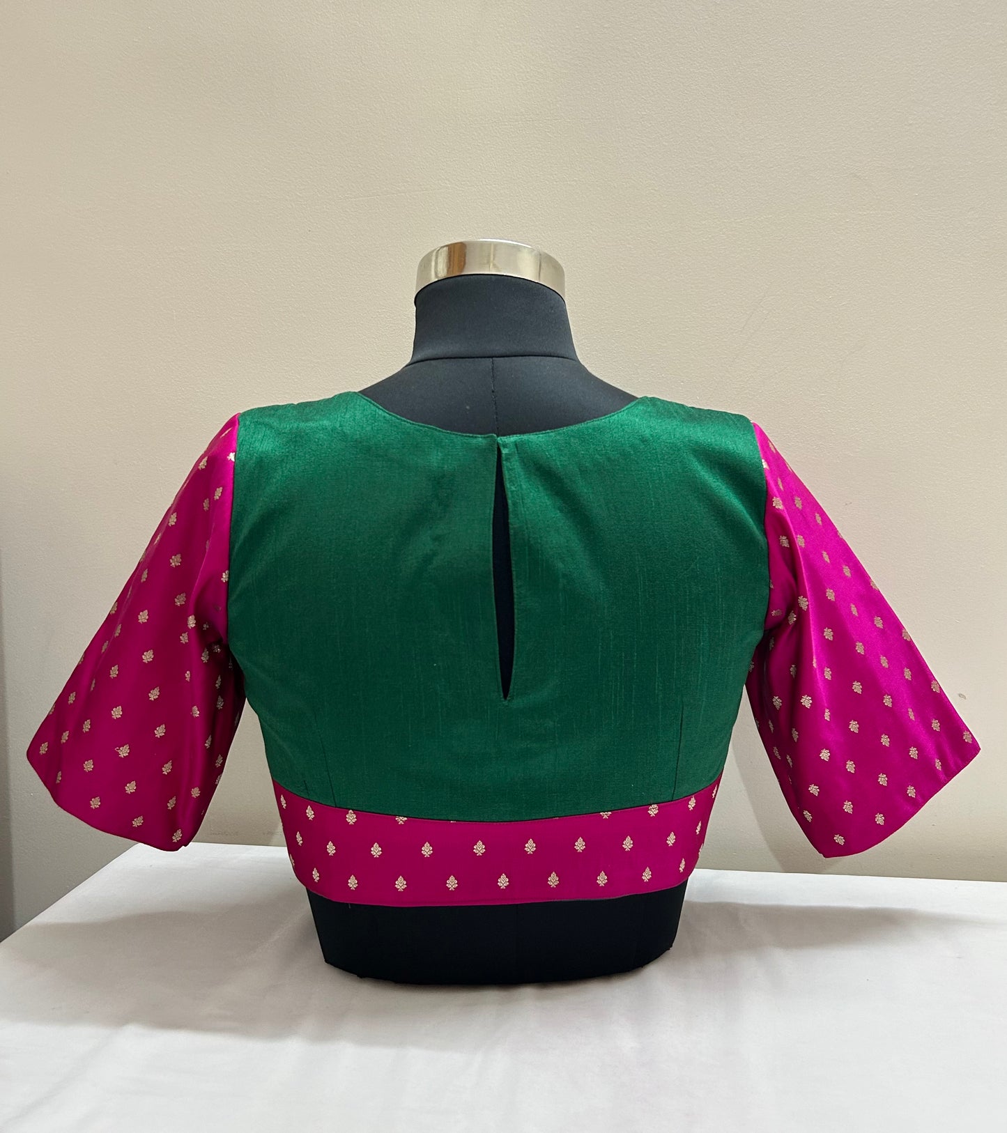 Dual combination Green and Pink Blouse