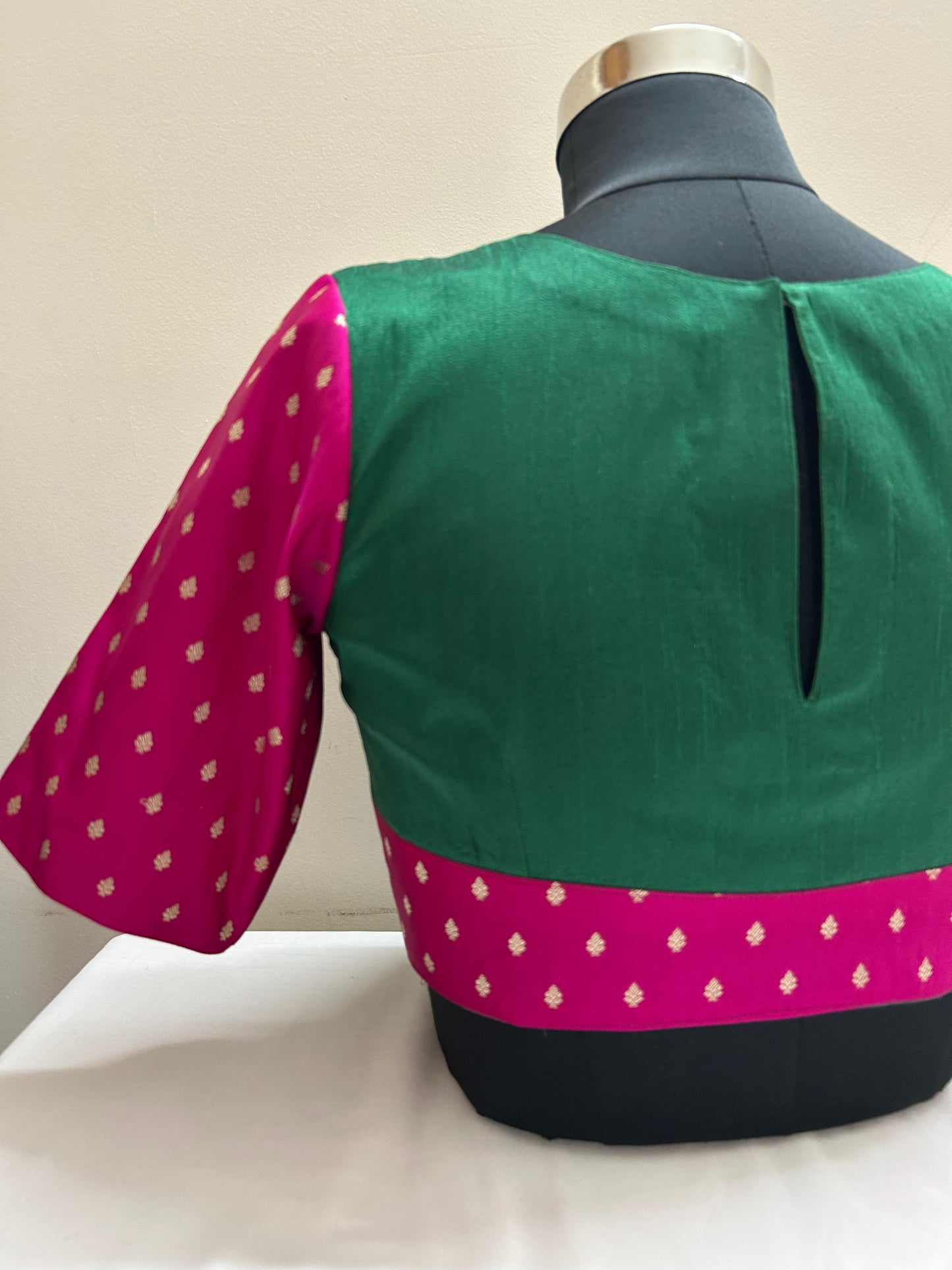 Dual combination Green and Pink Blouse