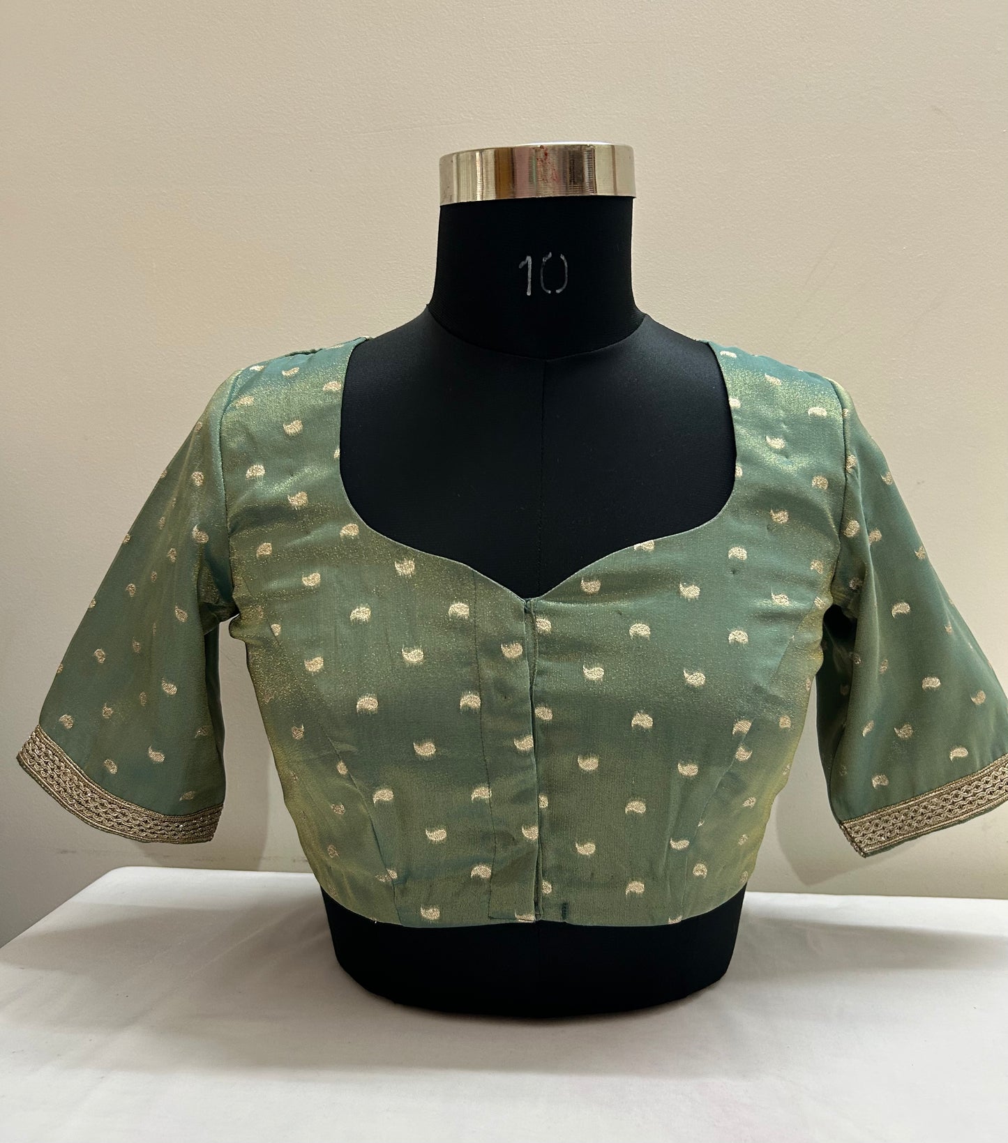Pista green silk blouse