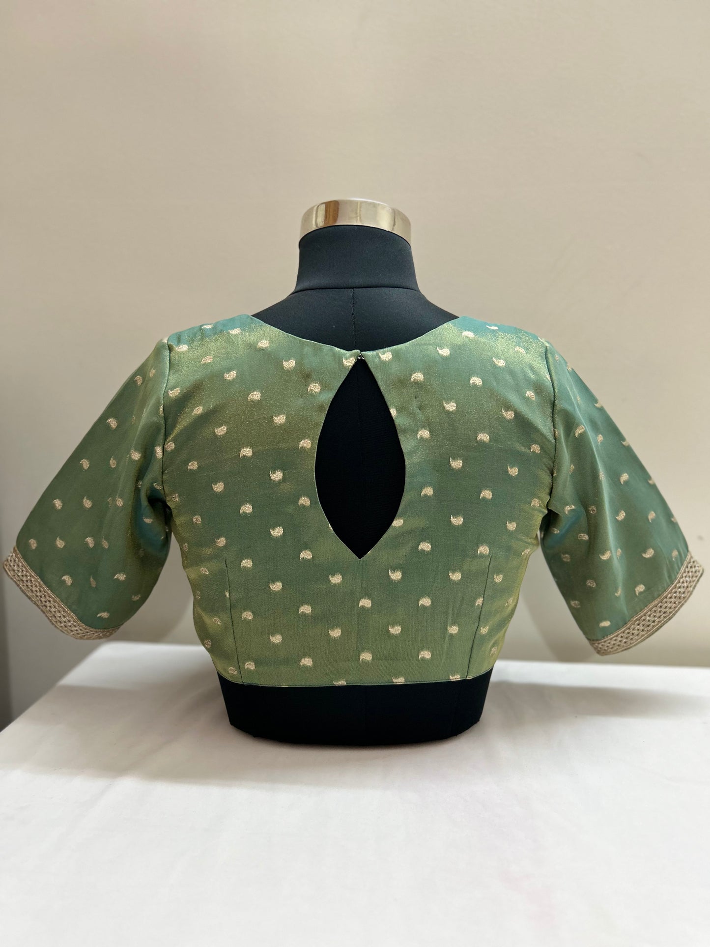 Pista green silk blouse