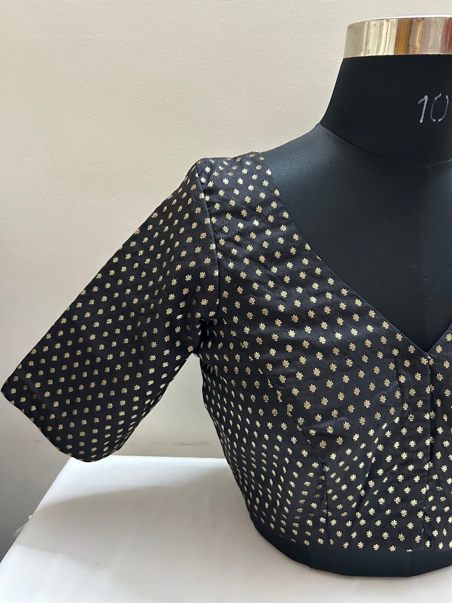 Black Brocade Blouse