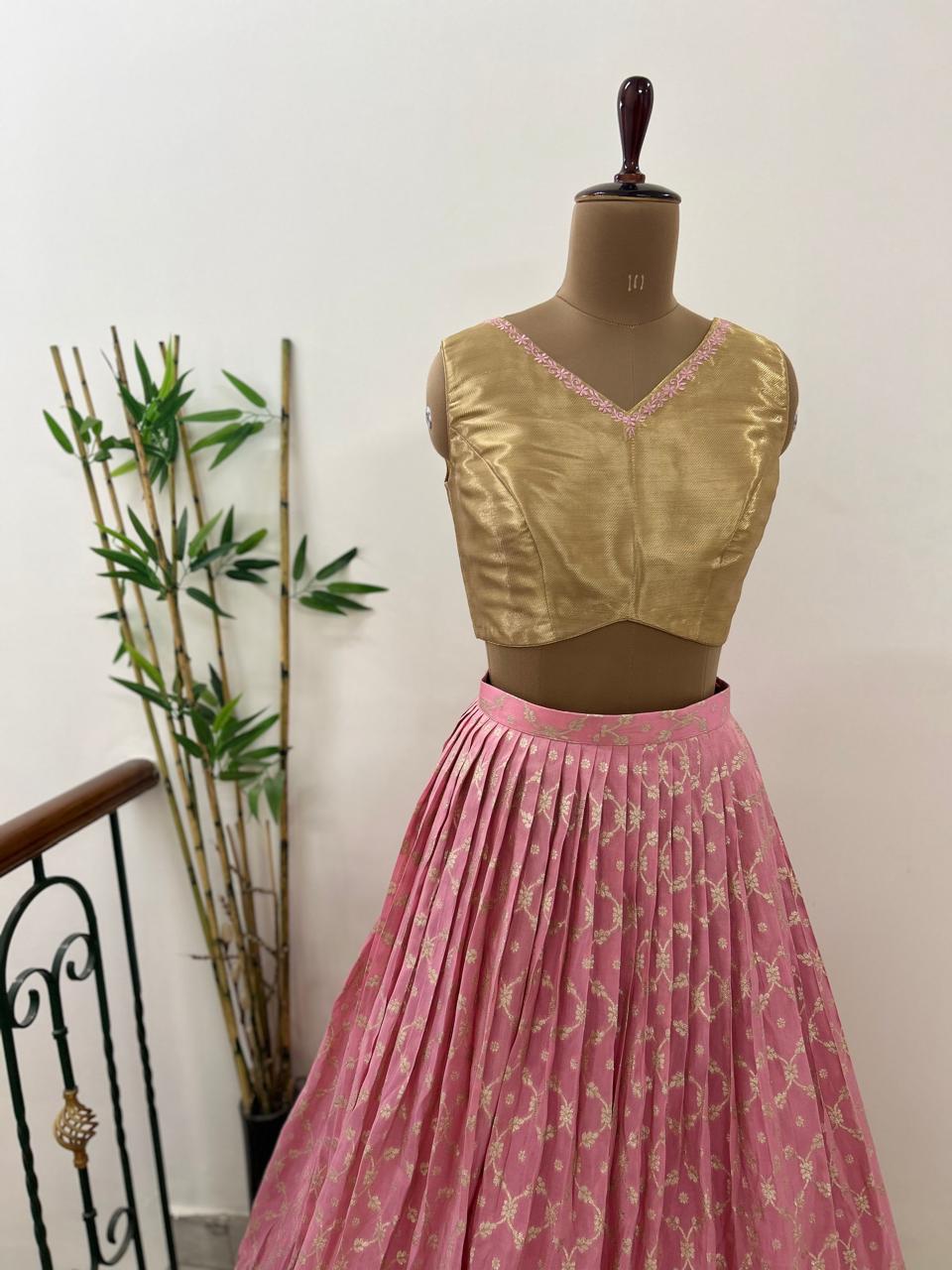 Pink Banaras Lehenga - Made on Pre Order