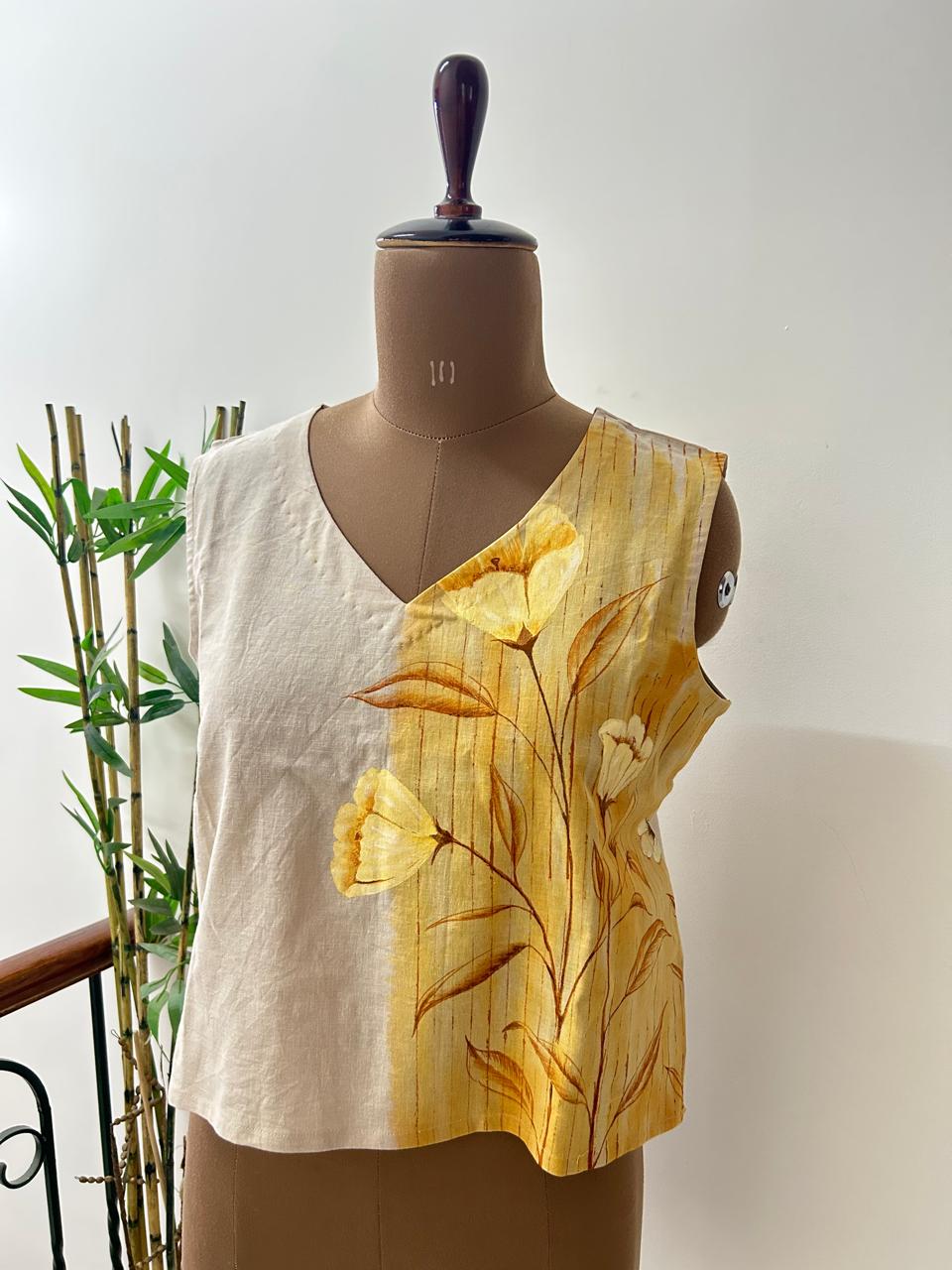 Cotton linen Western top - Alankrutha