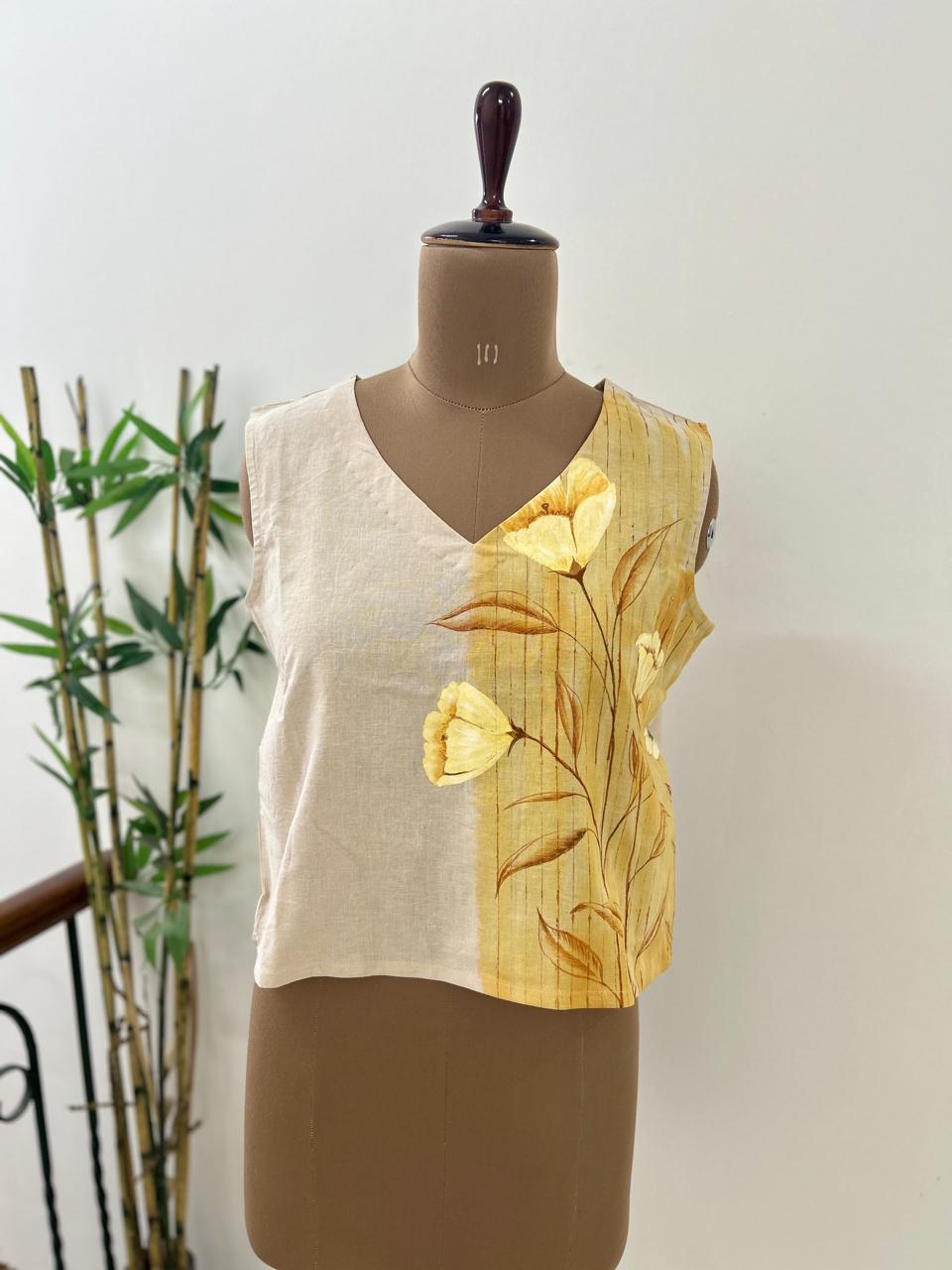 handpaint floral top - Alankrutha