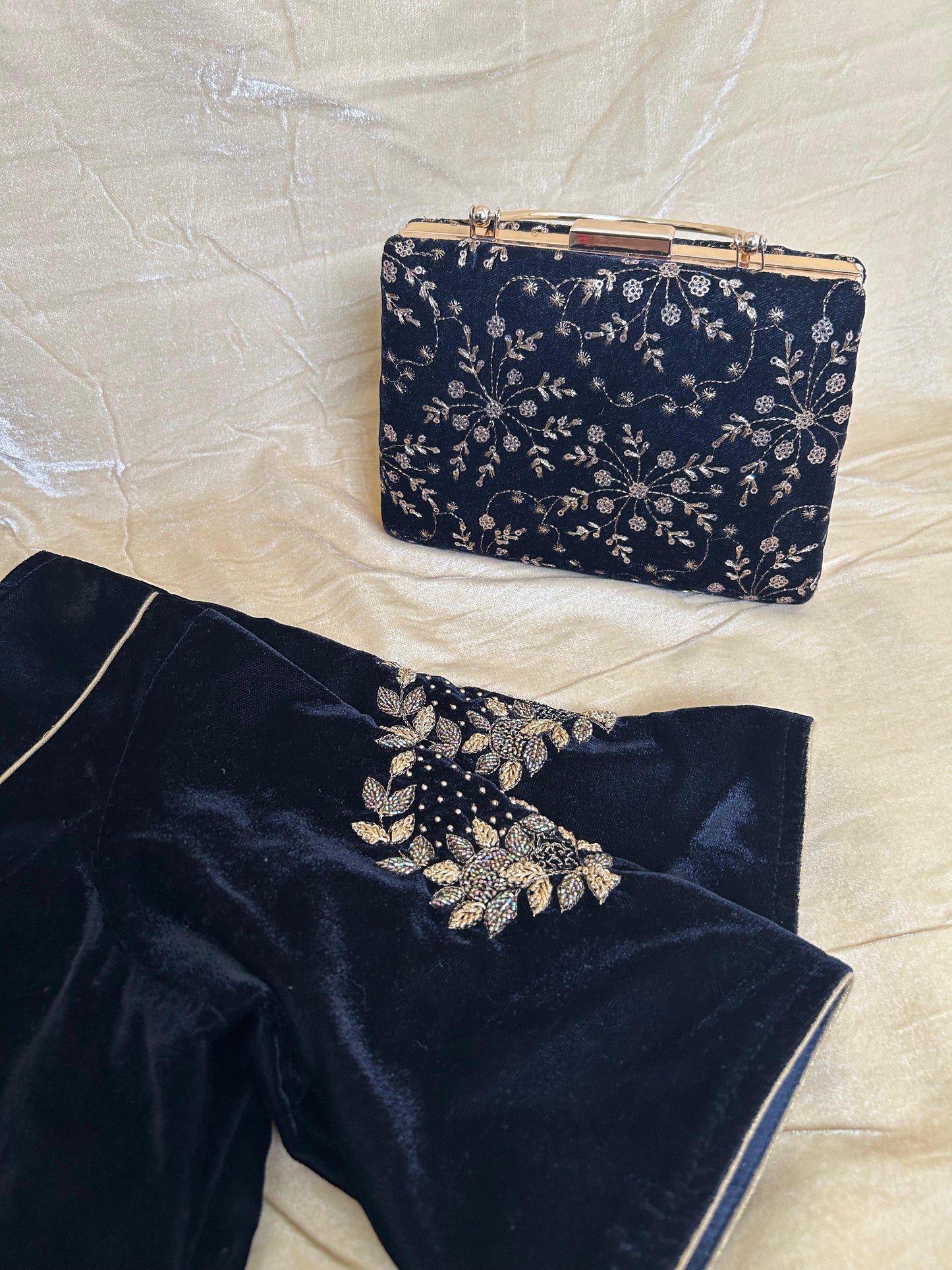 Black Velvet blouse for sale -Alankrutha