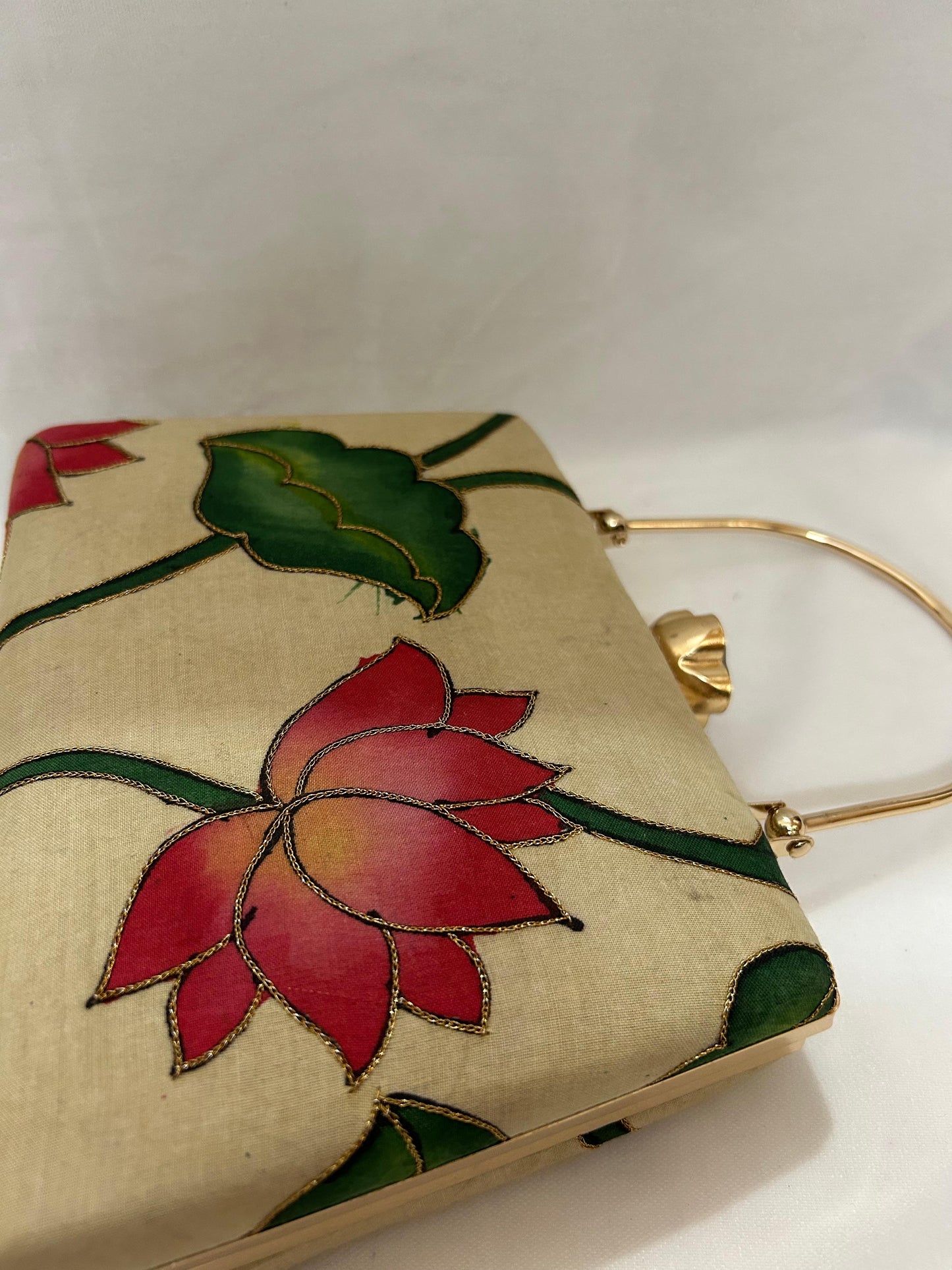 Hand embroidered Pen Pichwai Clutch