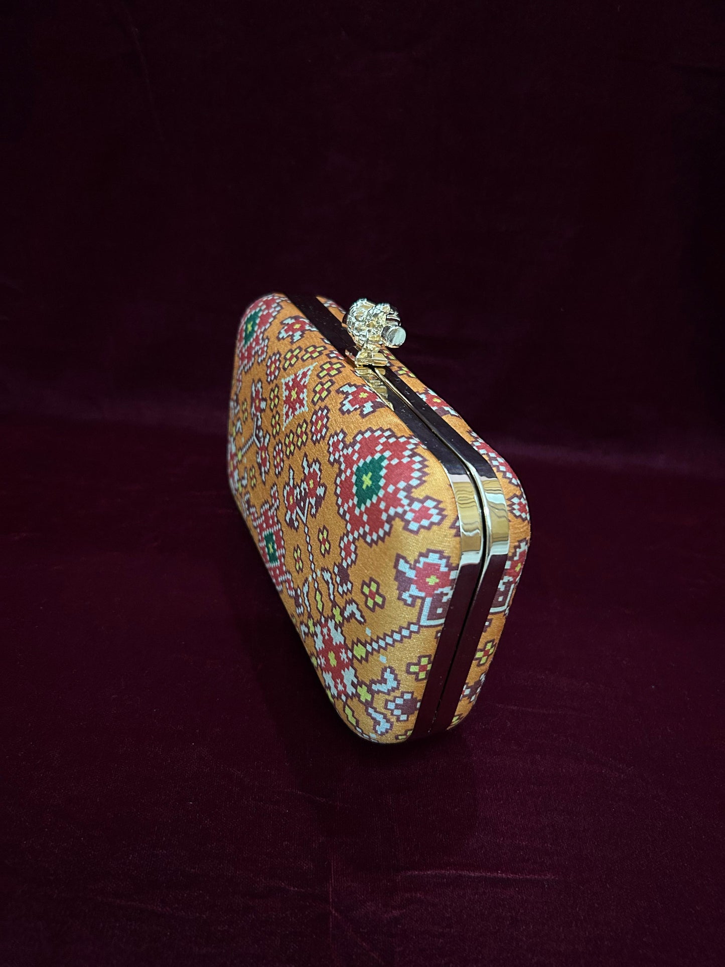 Mustard yellow Patola Clutch