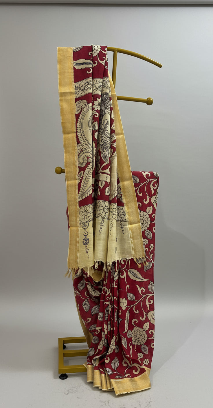 Pen Kalamkari Saree -Alankrutha