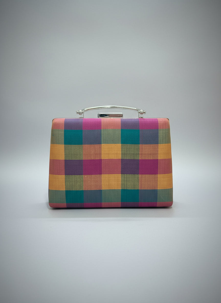 Palam silk Checks Clutch (Different Shape)