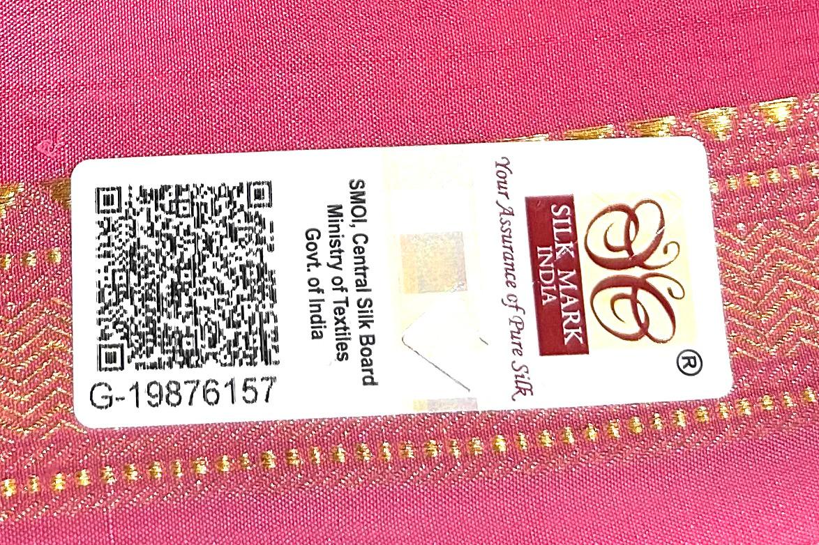 Light Pink Pure Mysuru Silk Saree