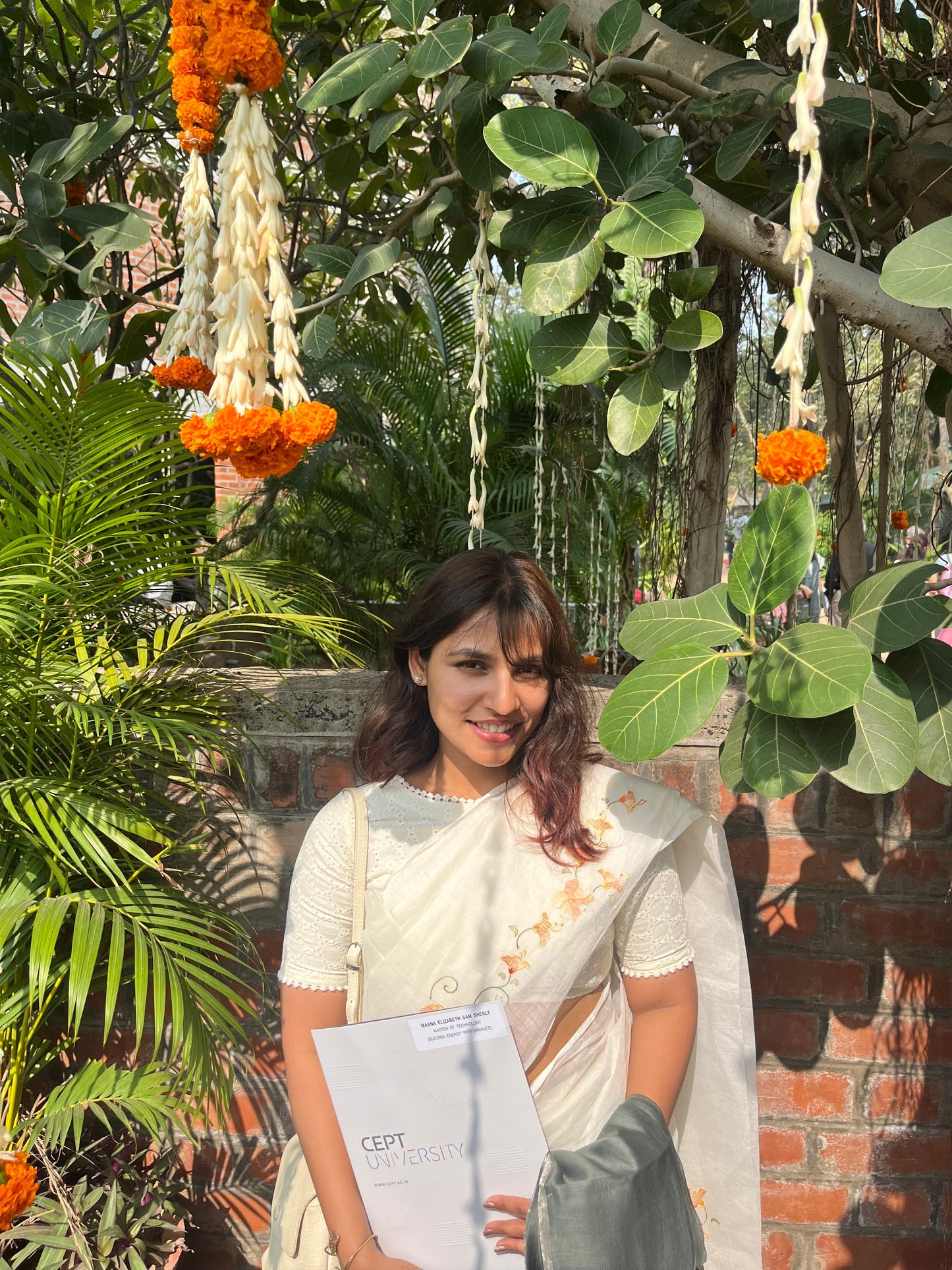 Cream Hakoba Boat neck Blouse