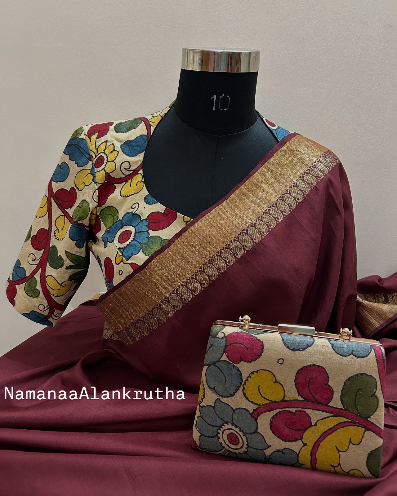 Pen Kalamkari High Neck Blouse