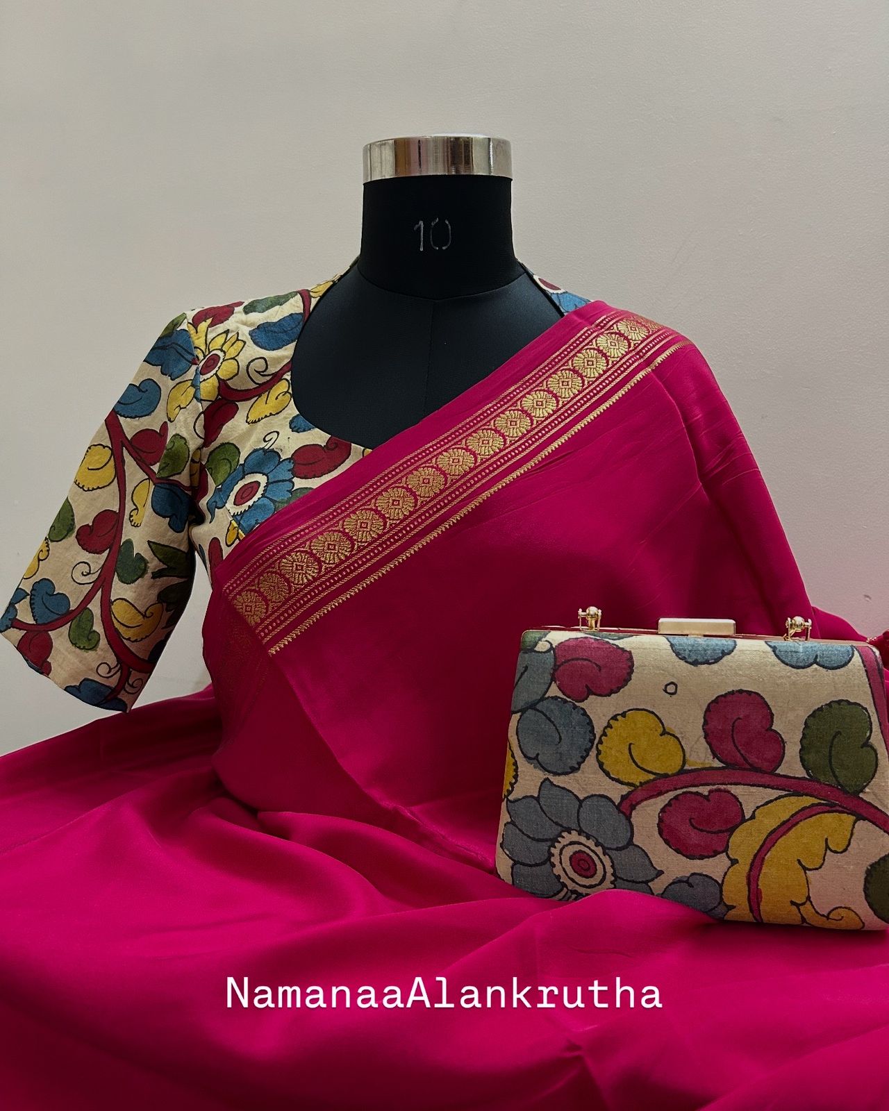 Pen Kalamkari High Neck Blouse