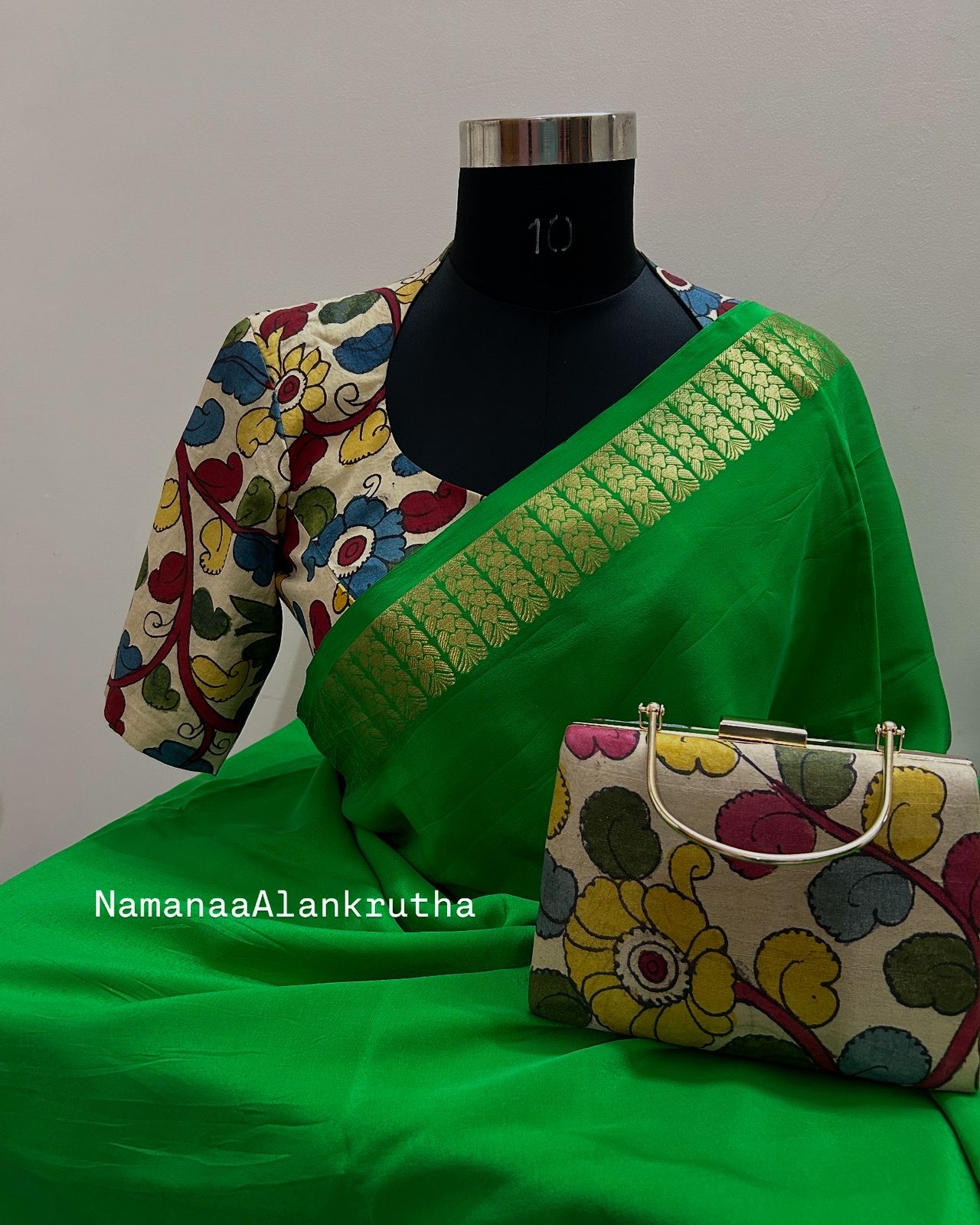 Pen Kalamkari High Neck Blouse
