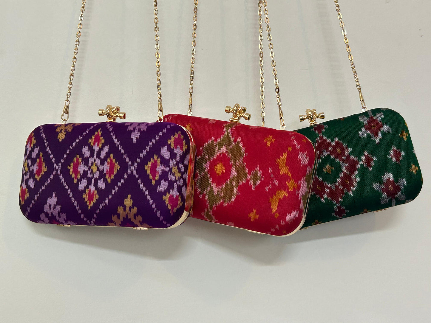 Purple Pure silk Patan Patola Clutch