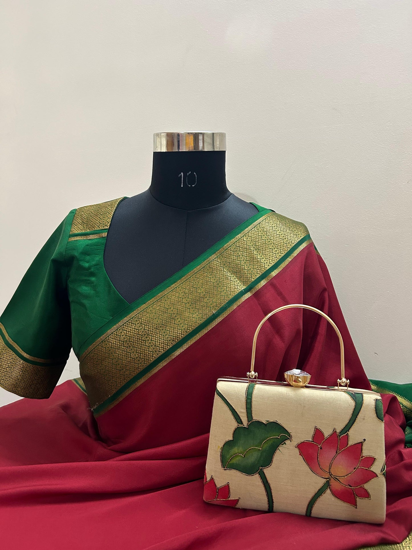 Hand embroidered Pen Pichwai Clutch