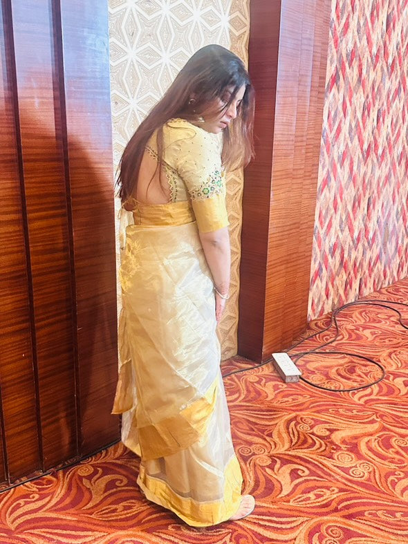 Gold Tissue Chanderi Silk Saree