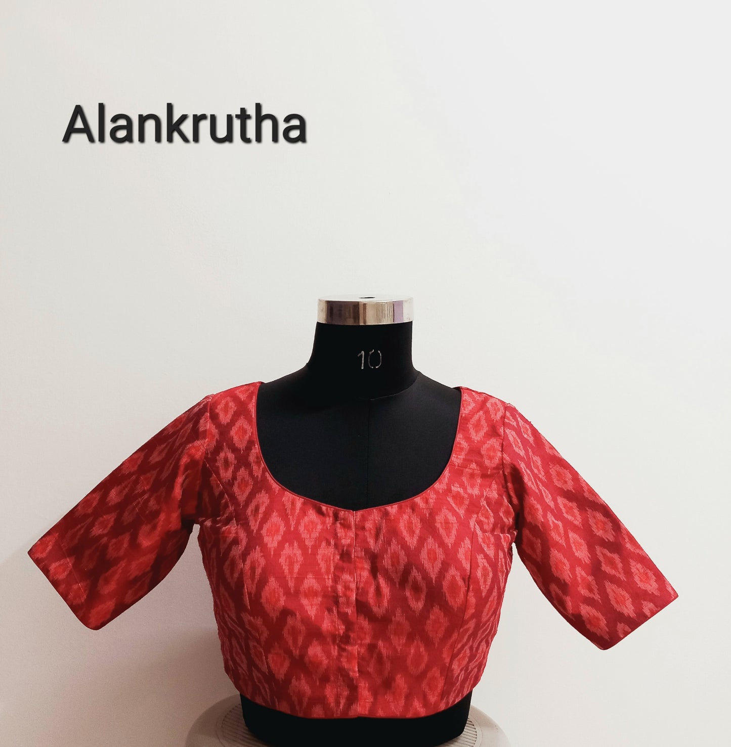 Red Pochampally Blouse - Alankrutha