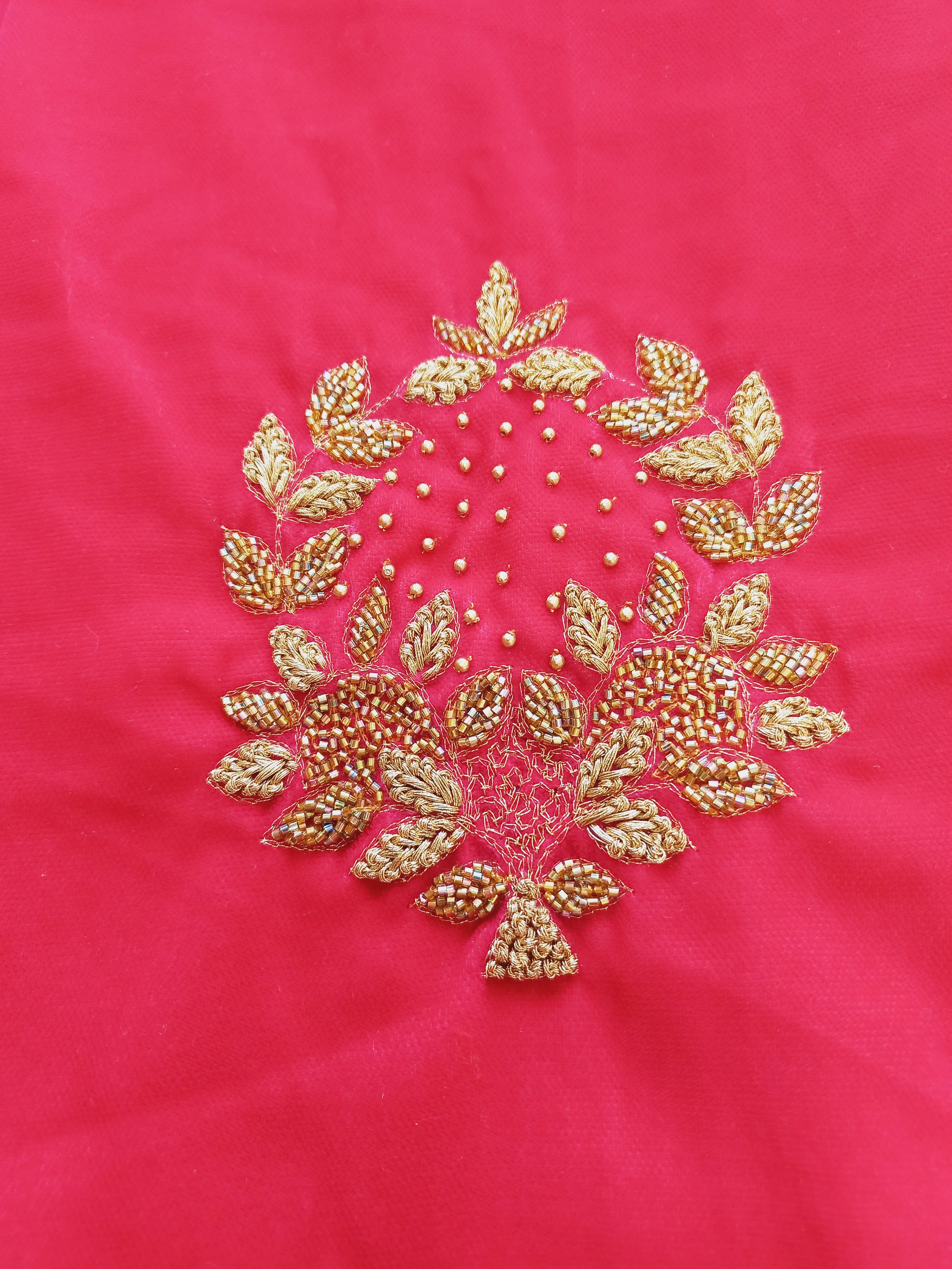 Pink Velvet Hand Embroidered Blouse – Anviti