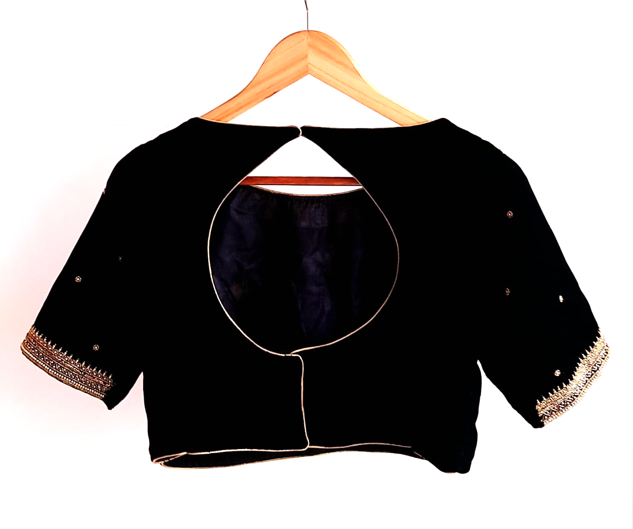 Velvet boat neck blouse
