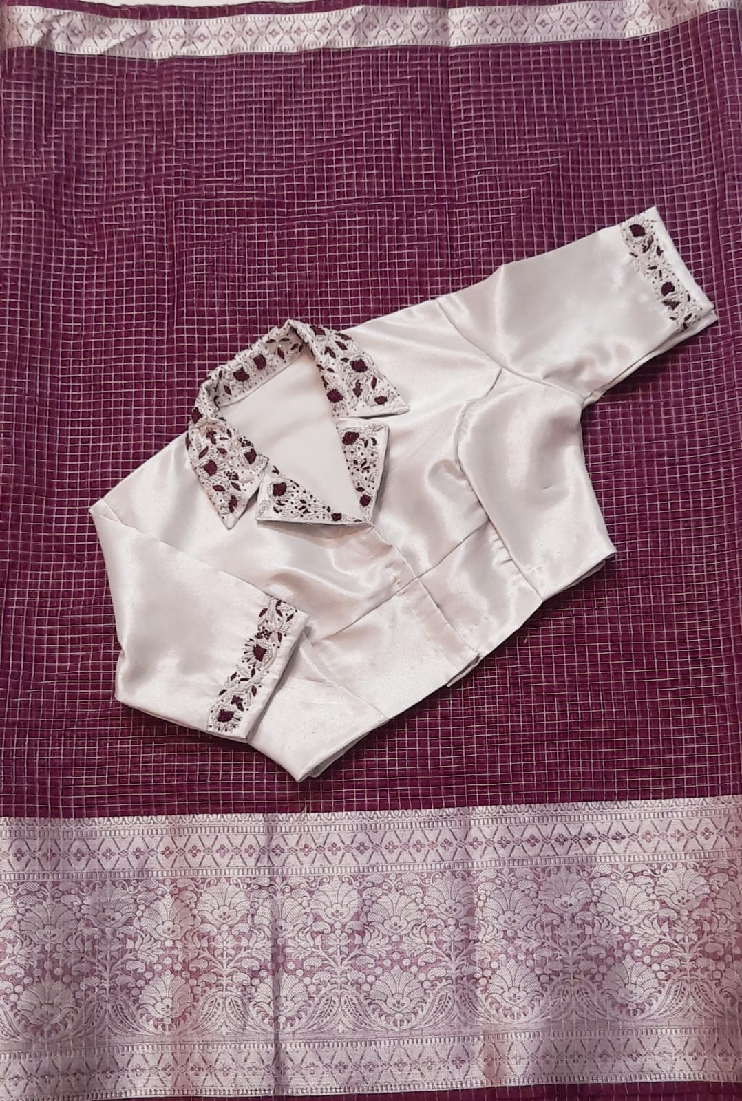 Silver Tissue Blouse - Sold-Can be Made on Pre Order