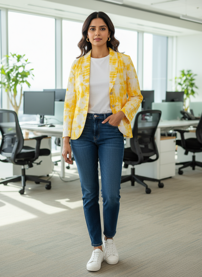 Tie & Dye Cotton Blazer / Overlay