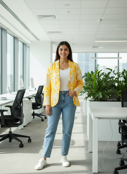 tiedye cotton blazer-Alankrutha