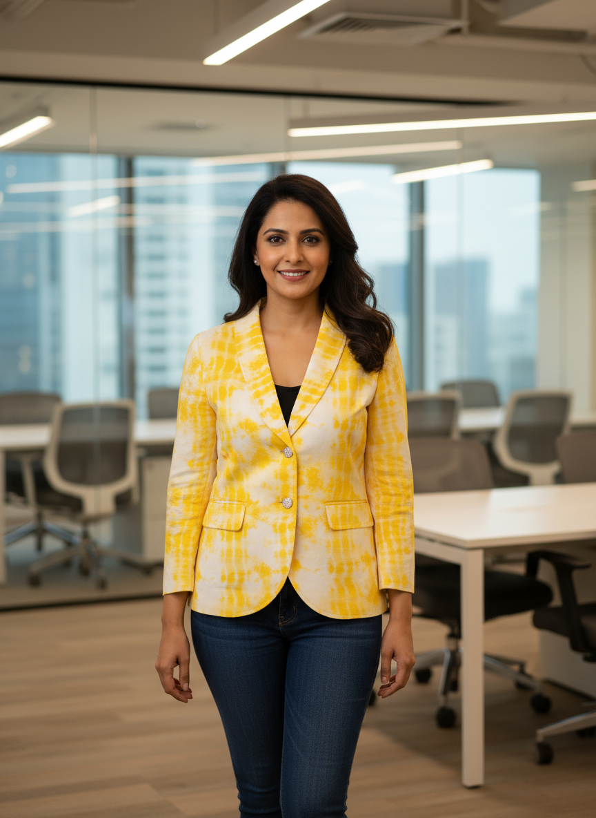 Tie & Dye Cotton Blazer / Overlay