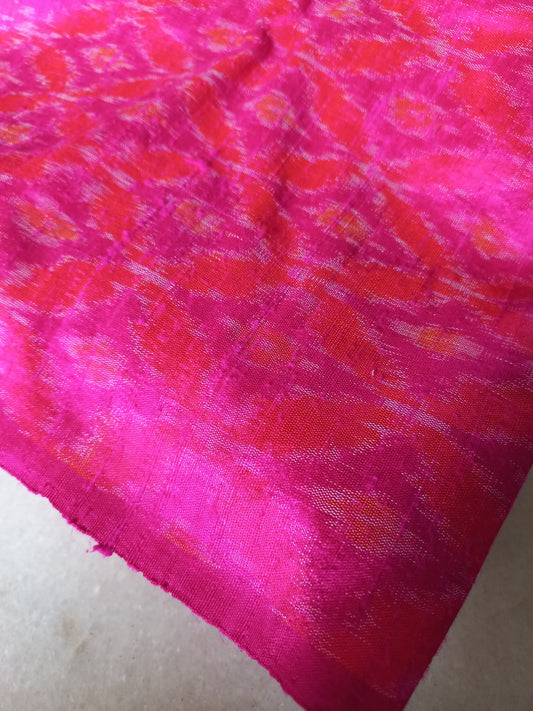 Pink Pochampally Rawsilk fabric-Alankrutha