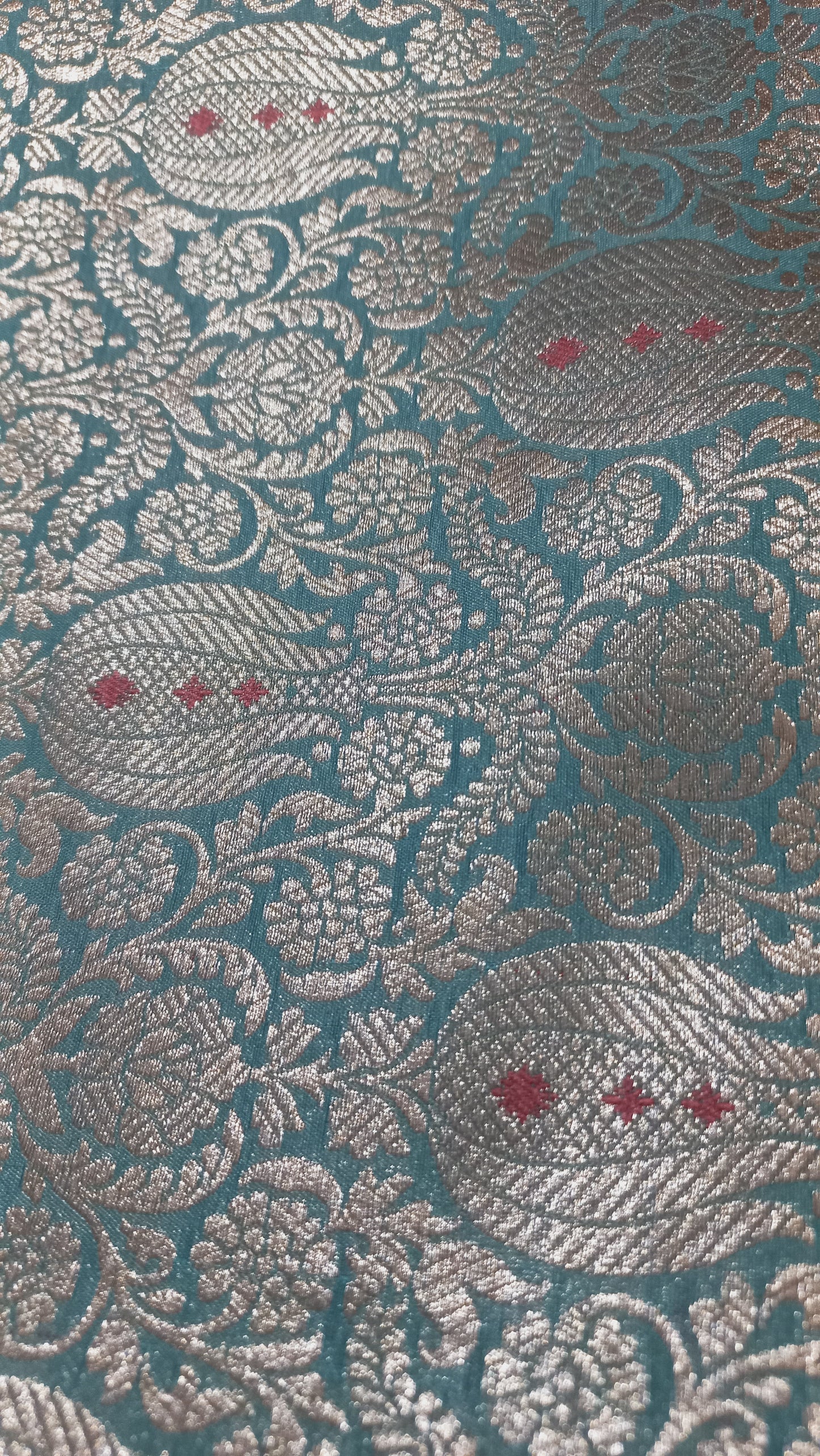 green brocade fabric-Alankrutha