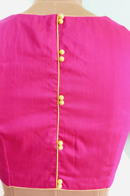 Pink Cotton Silk blouse with Kanchi Border